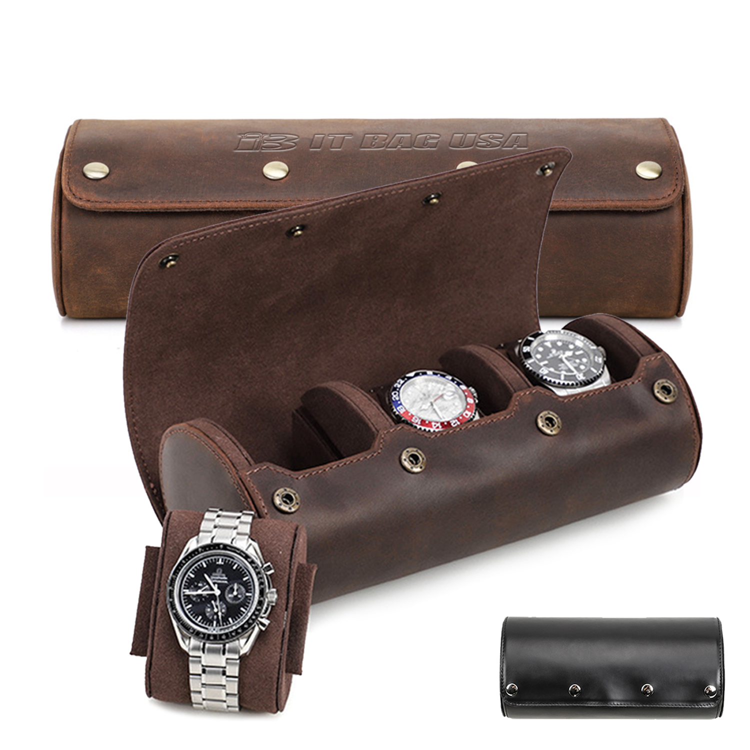 Genuine Leather three compartments watch Storage bag 1