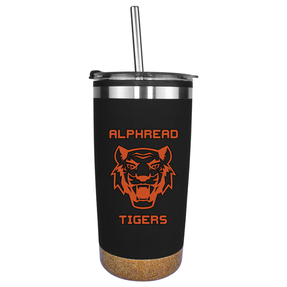 Halcyon® 20 oz. Cork Bottom Tumbler with Stainless Straw/Flip Top Lid 15