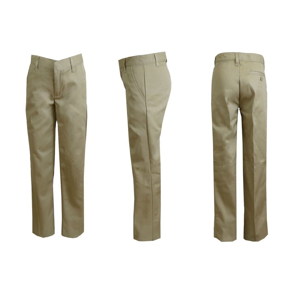 Junior Girls' Plus Size Uniform Pants - Size 16-22 Khaki Flat Front 2
