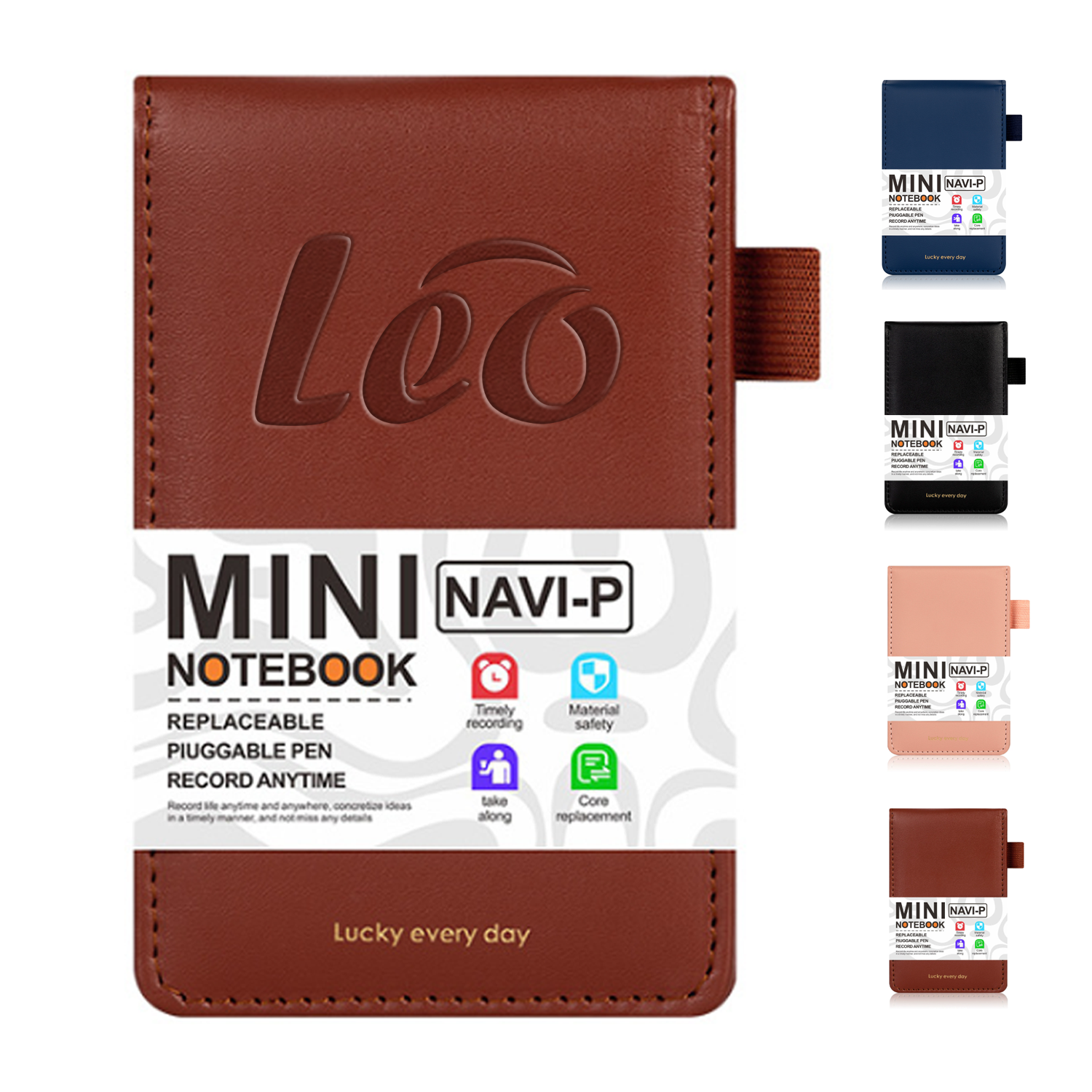 Imitation leather A7 portable multi pocket notebook 2