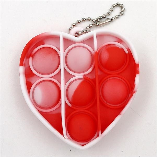 Heart Push Bubble Pops Fidget Keychain 4