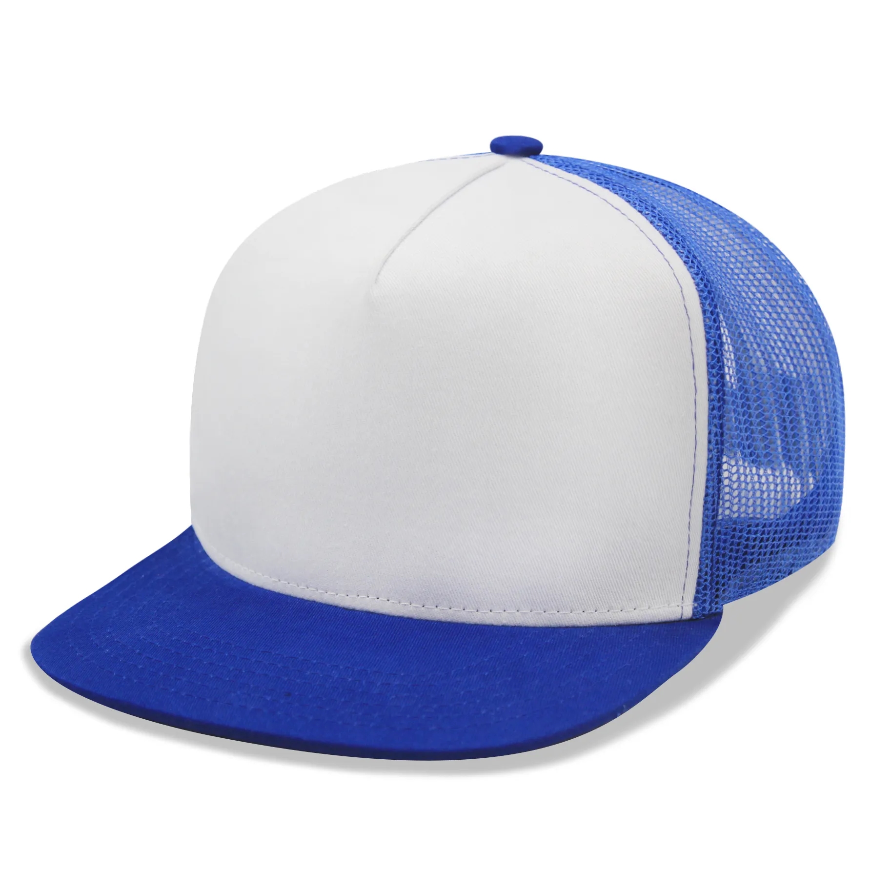 5 Panels Flat Bill Mesh Back Trucker Cap