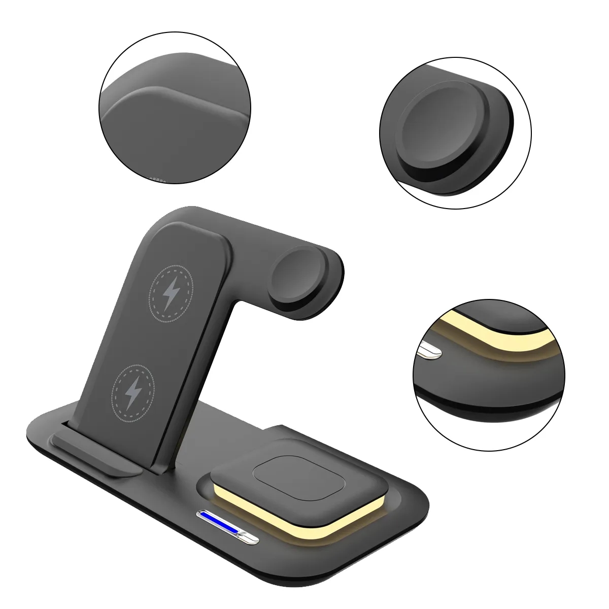 3-in-1 15W Wireless Charging Station For Phone Watch Earphone 3