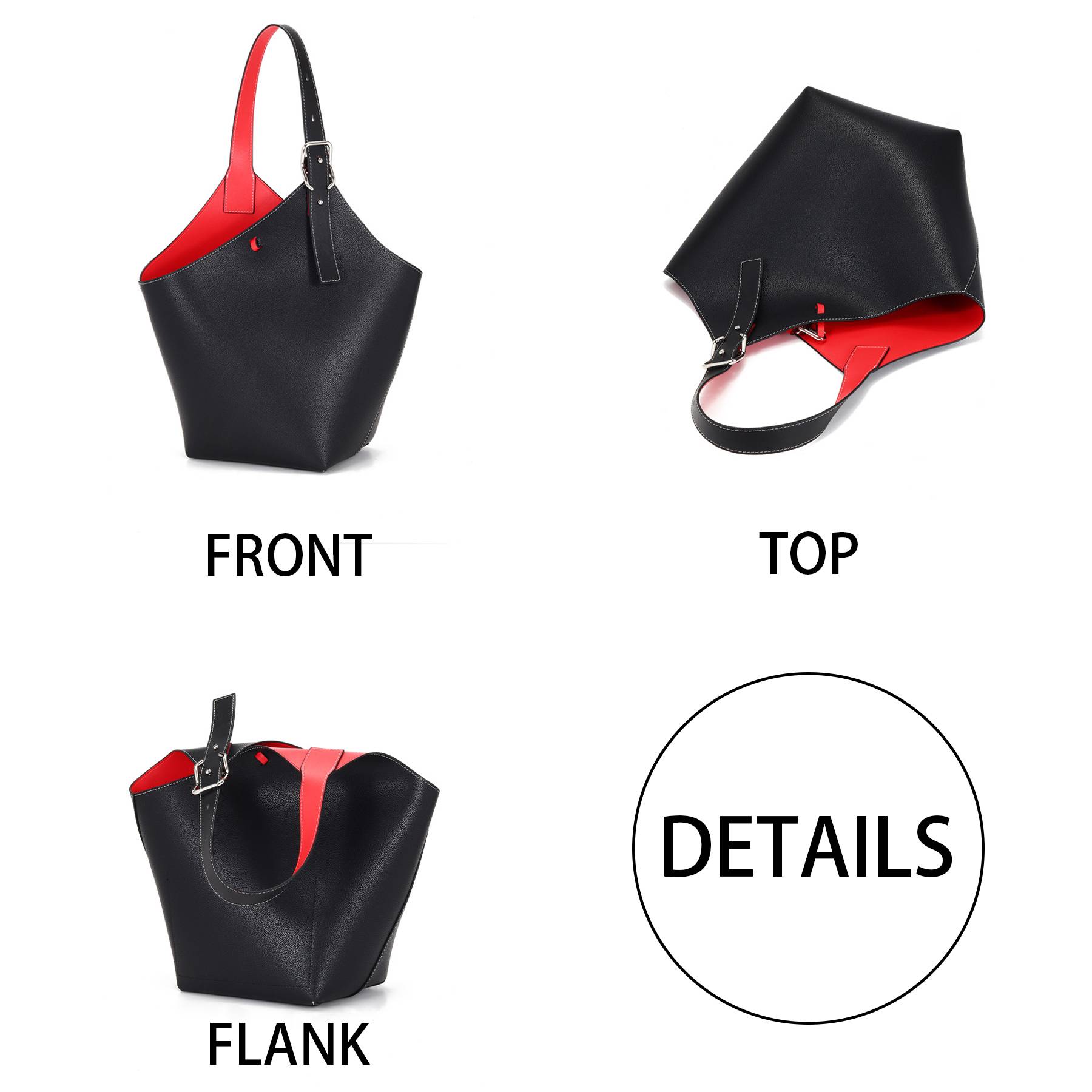 Genuine Leather Large-capacity commuter tote bag, custom tote bag with logo imprint 8