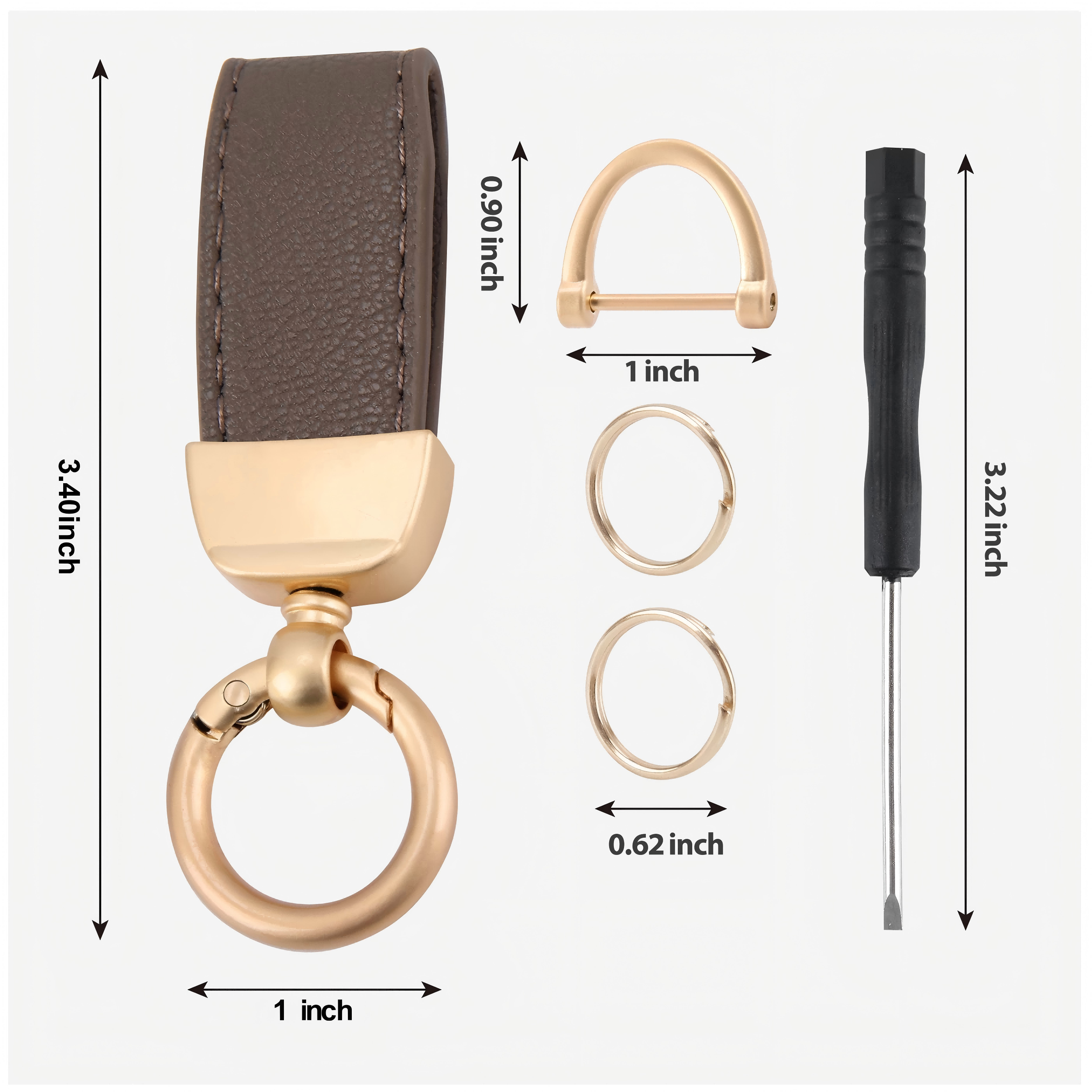 Executive Leather Keychain With Detachable Ring 5