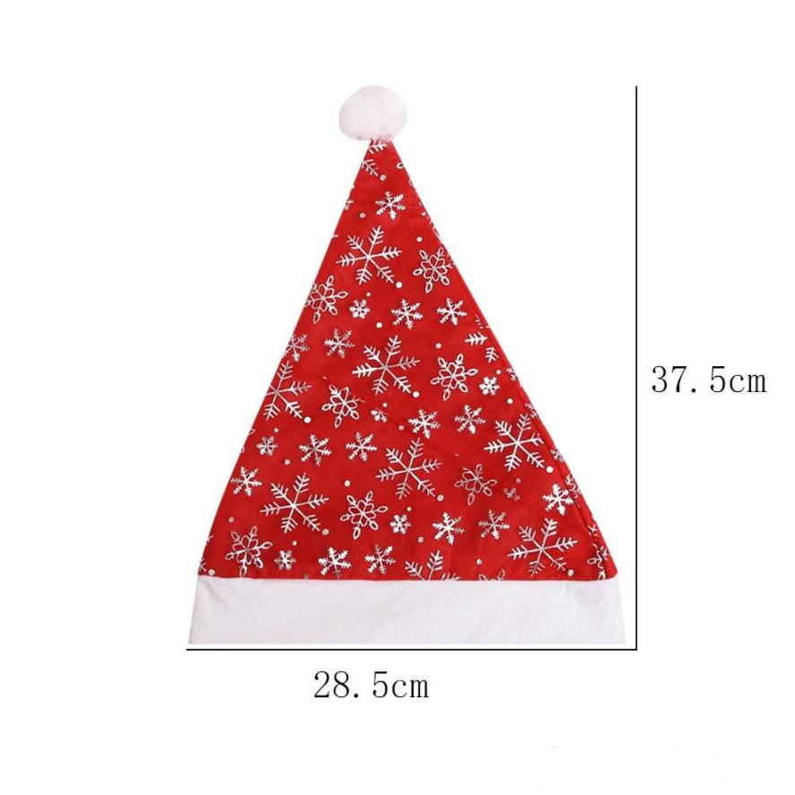 Christmas Hat Winter Plush Snowflake Xmas Santa Cap 3