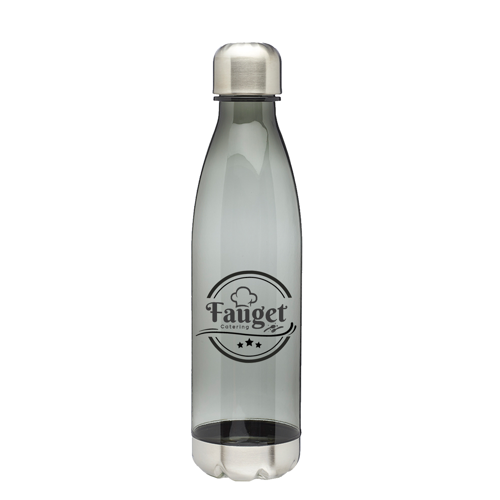 Cola-shaped Plastic Water Bottle - Steel Cap, 25 oz.