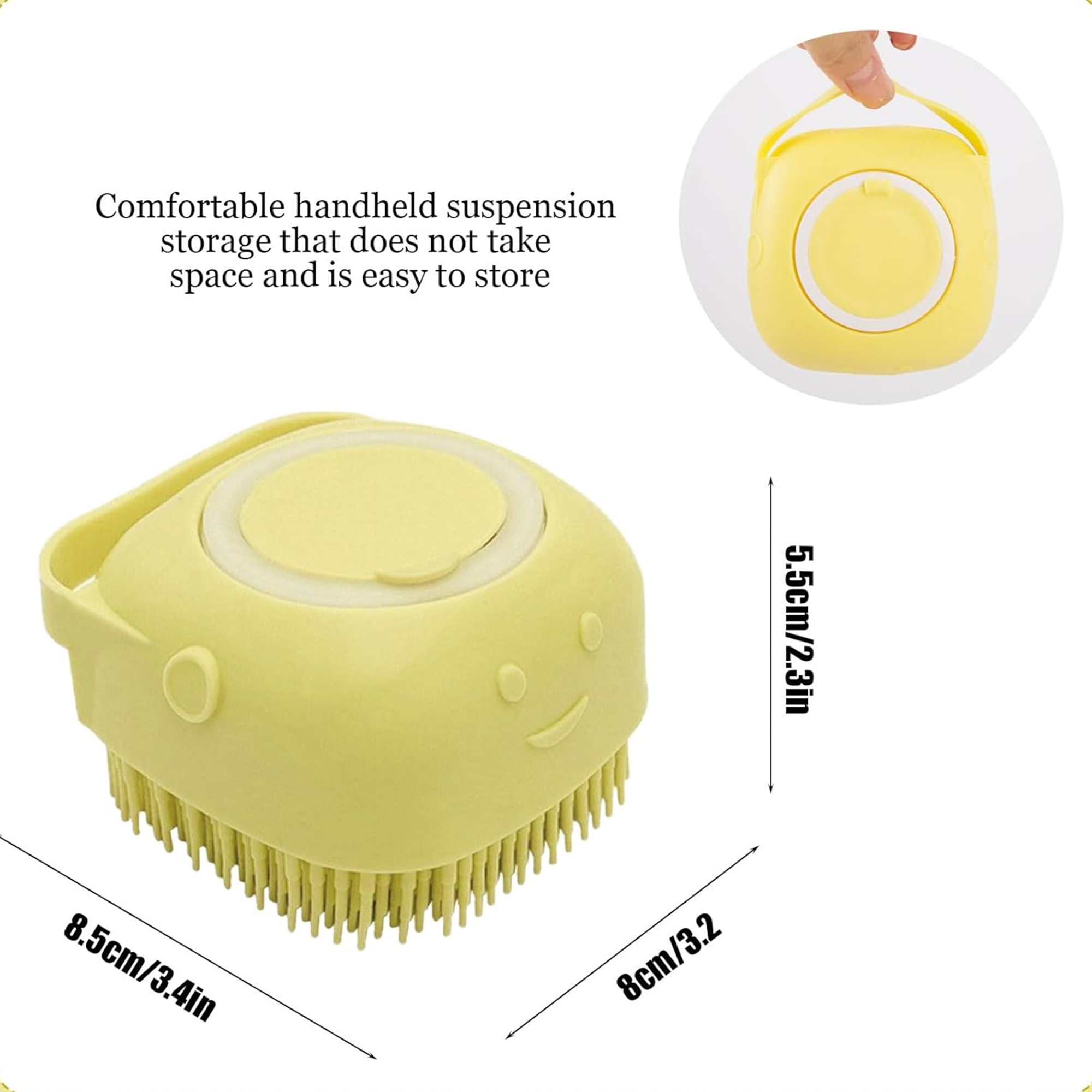 Pet Silicone Bath Brush Comb With Soap Dispenser 2