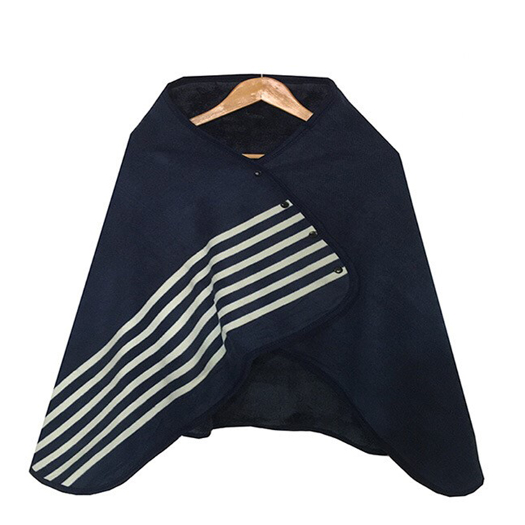 Fleece Wearable Blanket Poncho Throw With Buttons 2