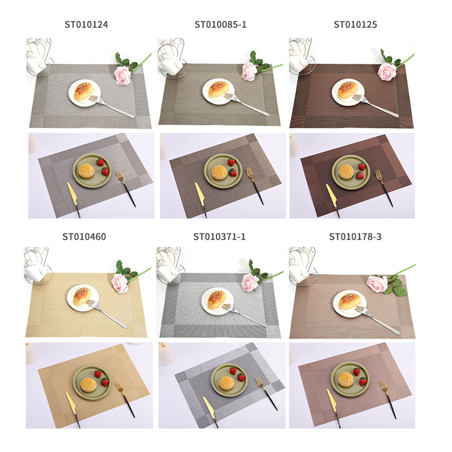 Waterproof PVC Polyester Dining Table Placemat 5