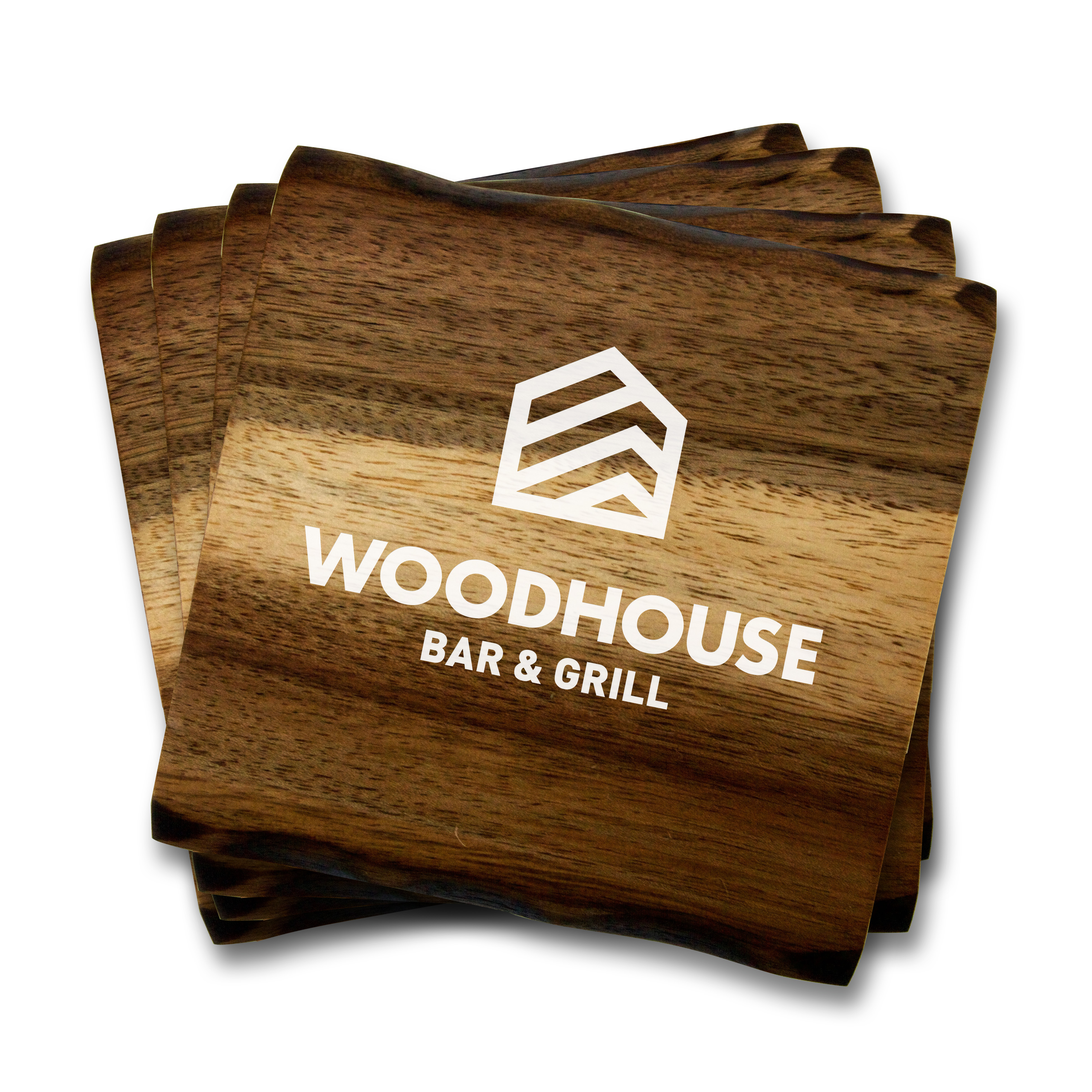 Acacia Wood Coaster: 4 Piece Set 6