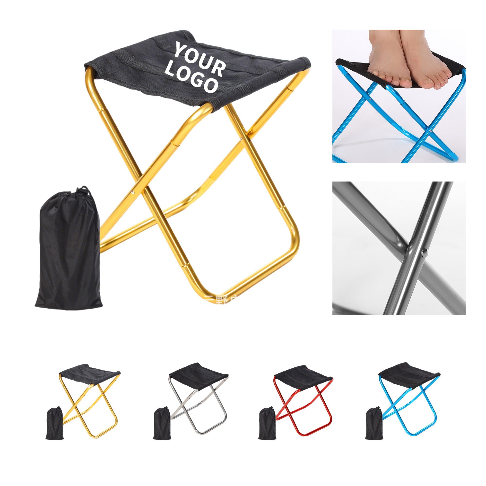 Portable Folding Camp Stool With Aluminum Frame 6