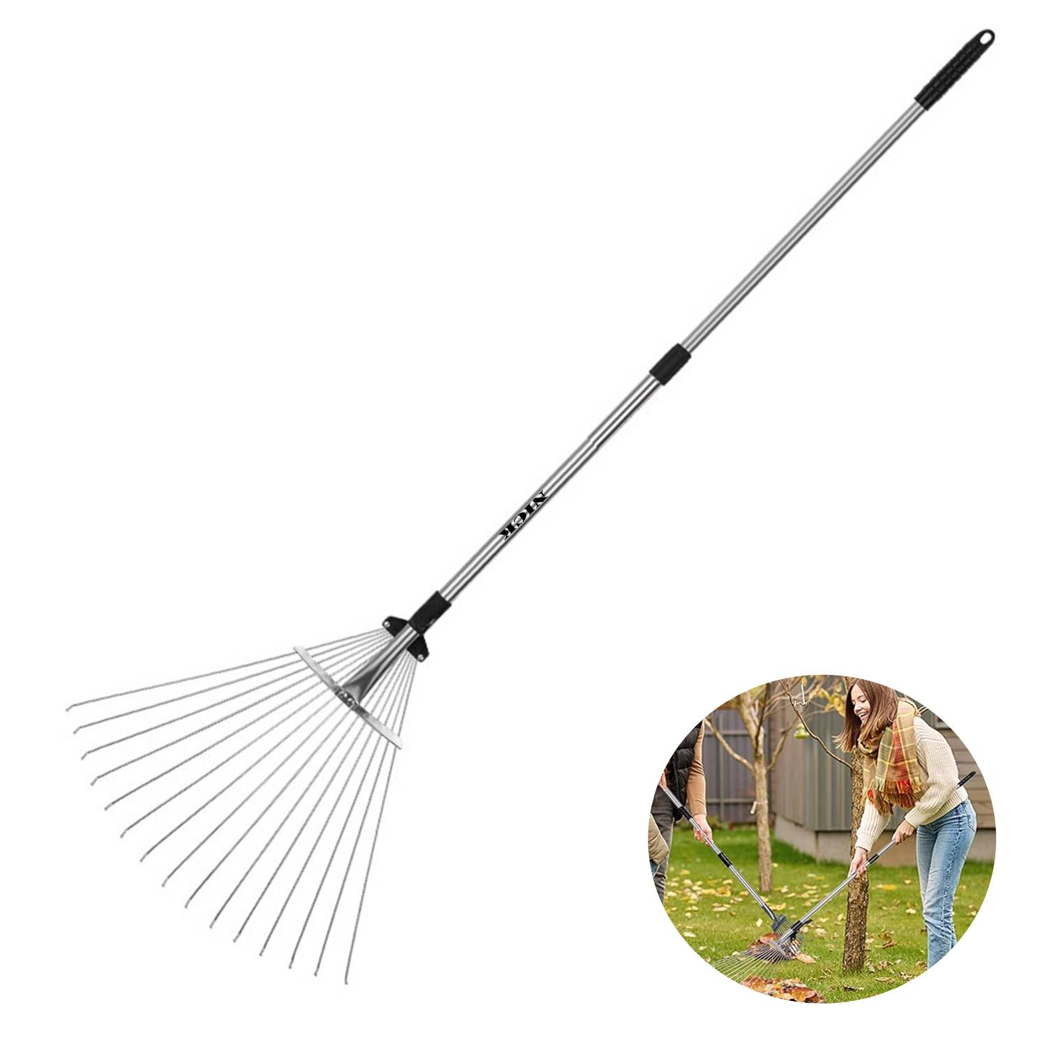 Adjustable Leaf Rake for gardening 2