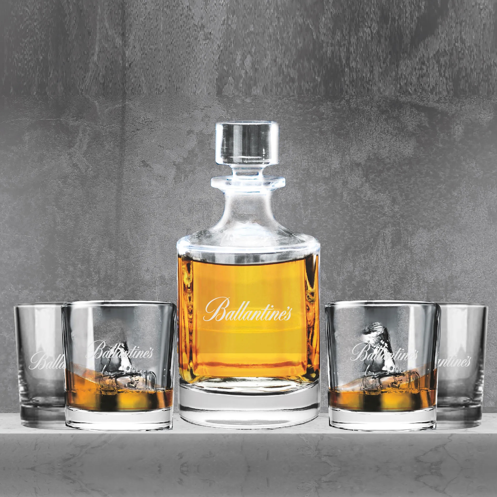 5 PC BRANDY AND WHISKEY DECANTER SET 1
