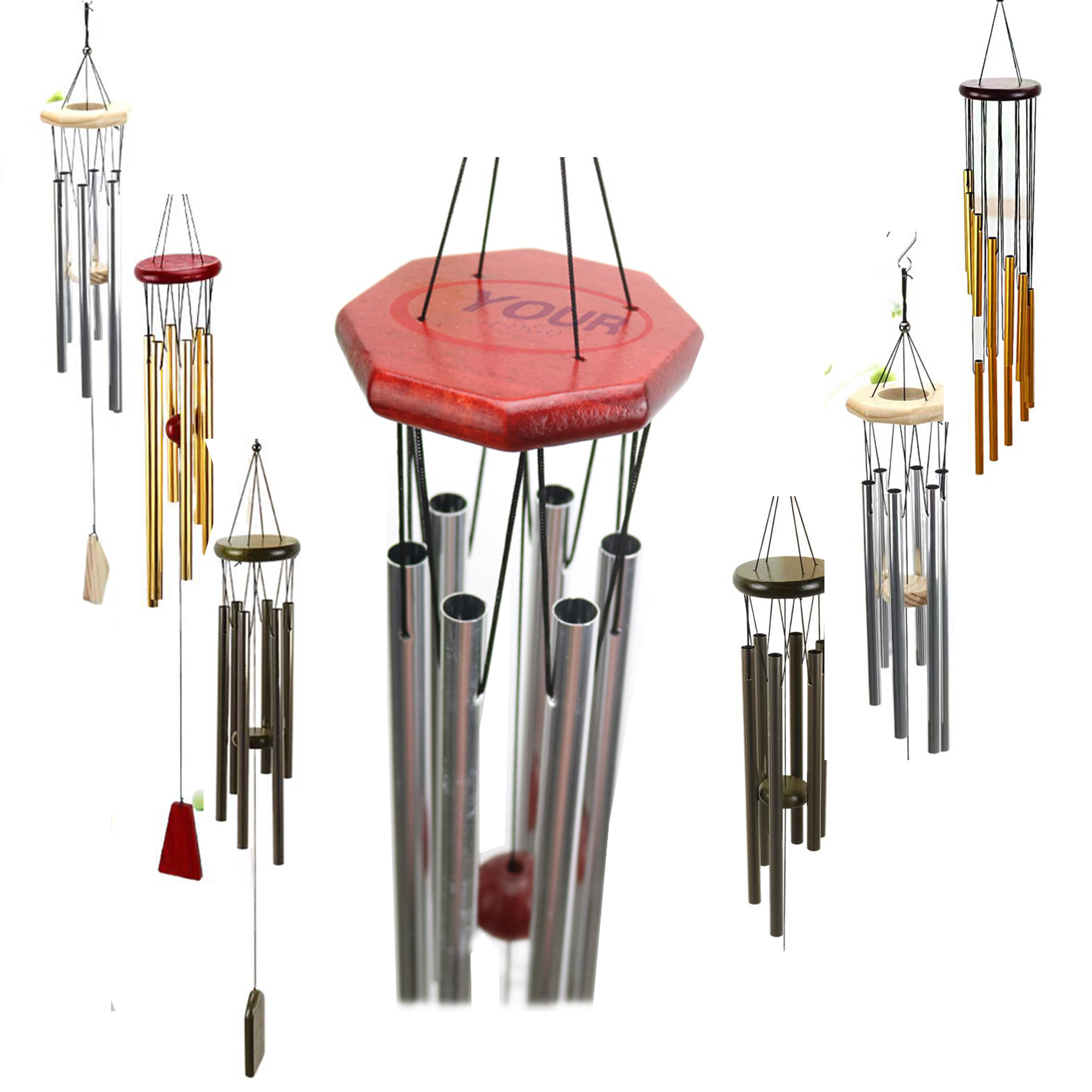 Wooden Metal Wind Chimes Pendant 2