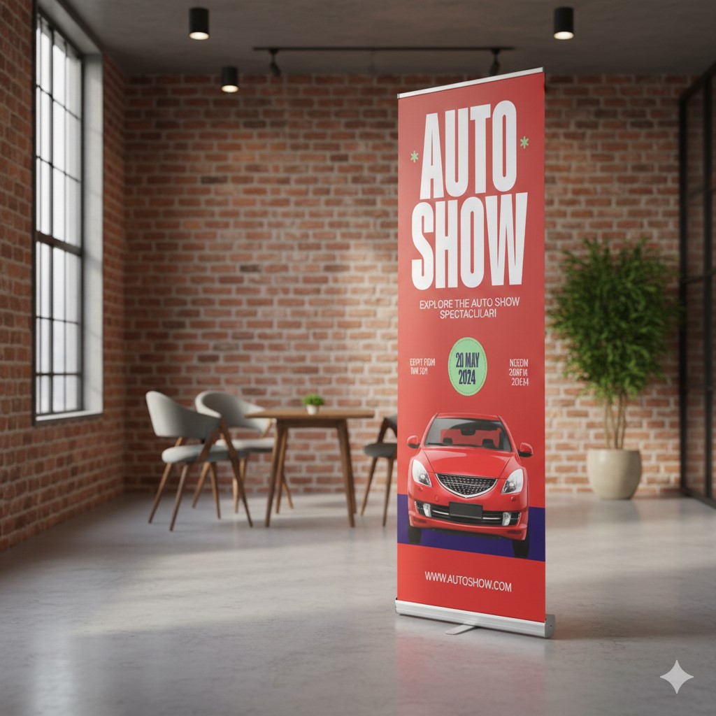 33"W x 80"H Monza™ Retractable Banner Stand Kit, Premium Film 4