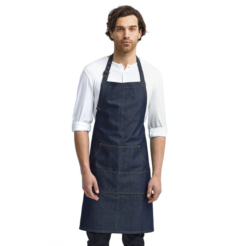 Artisan Collection By Reprime Unisex Jeans Stitch Denim Bib Apron 5