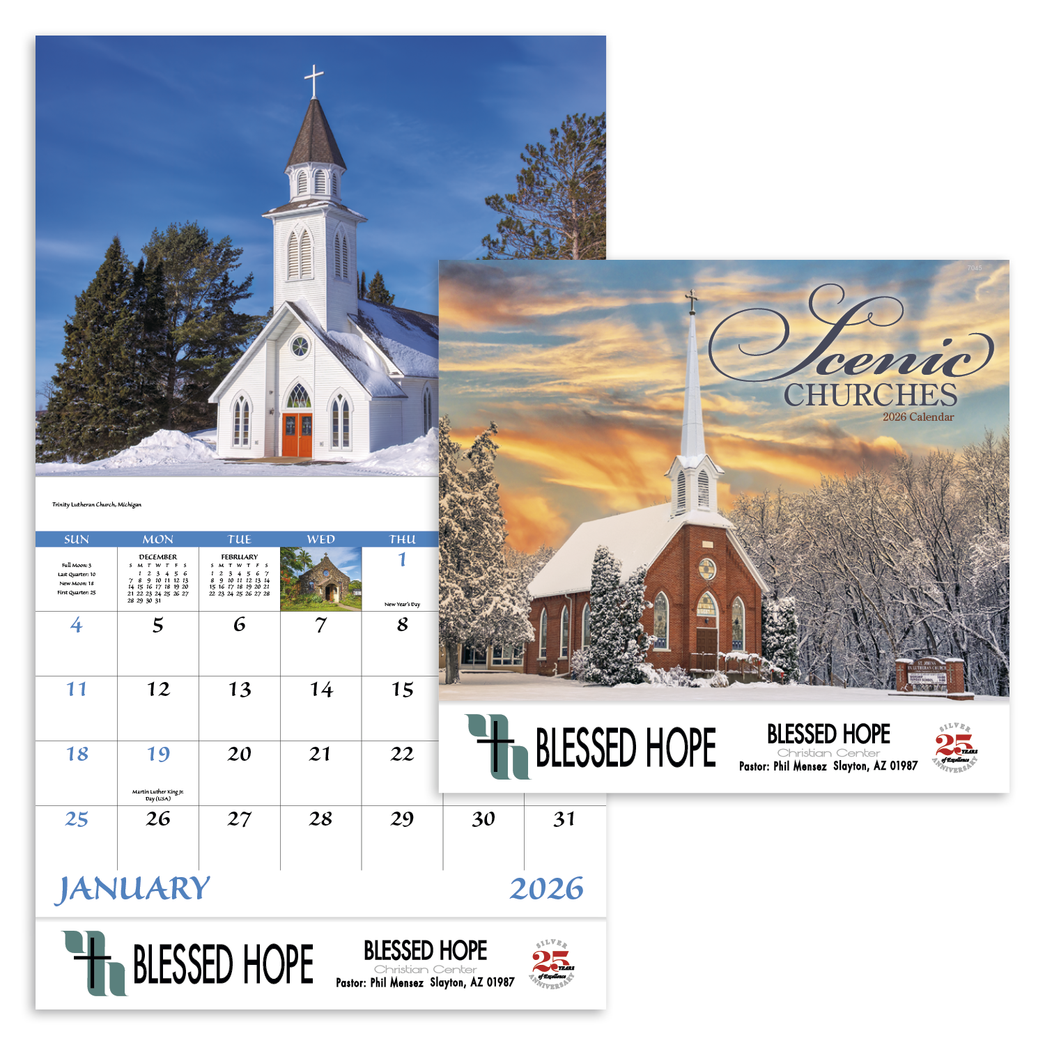 Good Value™ Scenic Churches - Stapled Calendar 69