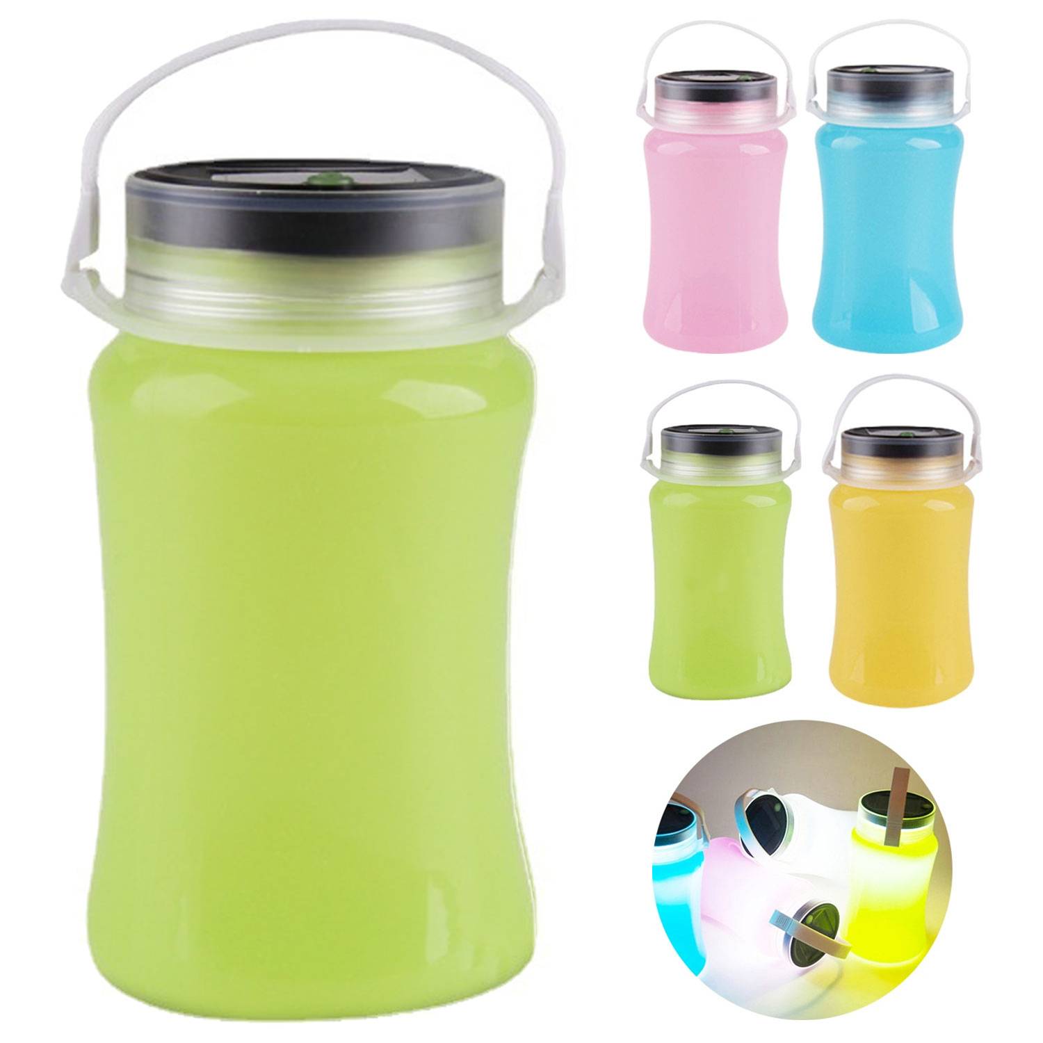 40oz Solar LED Silicone Camping Light Water Bottle 9