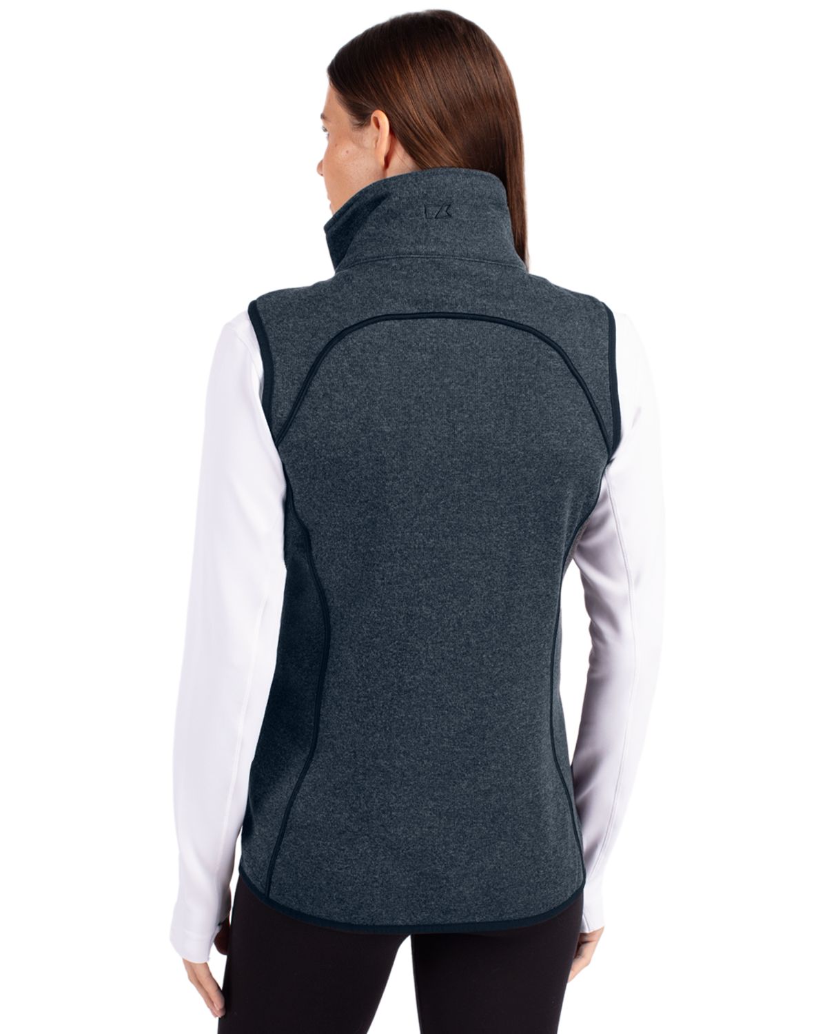 Cutter & Buck Mainsail Sweater-Knit Womens Full Zip Asymmetrical Vest 3