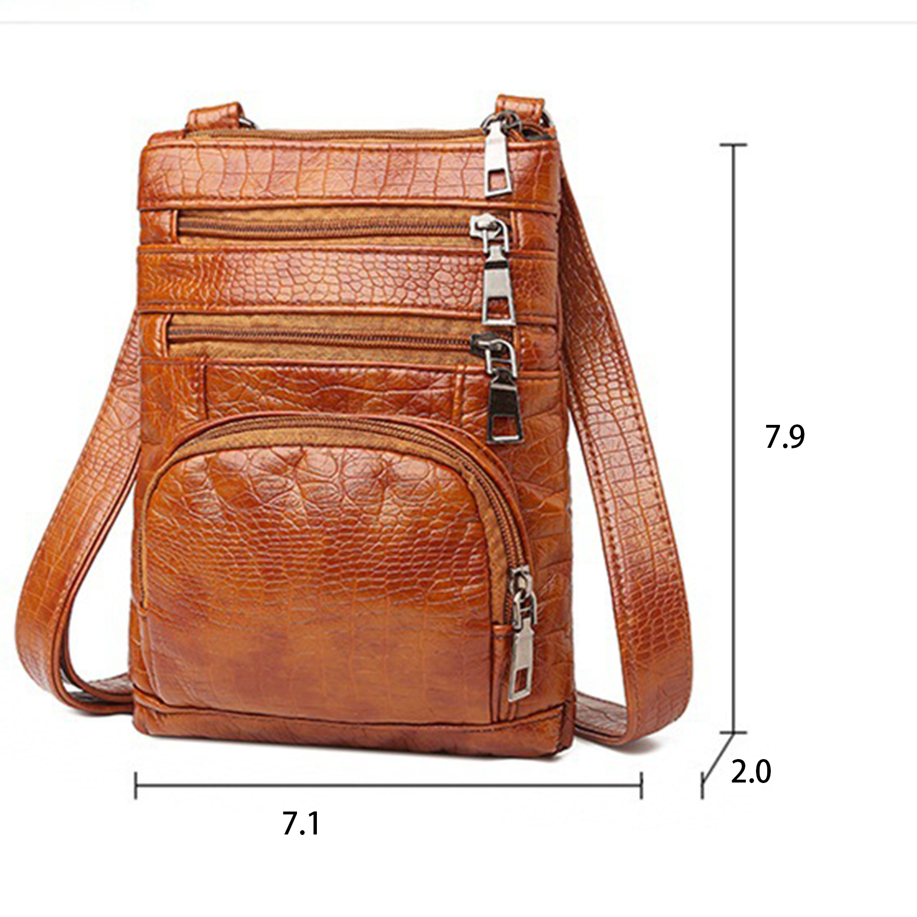 Leather Multi-Pocket Crossbody Bag 4