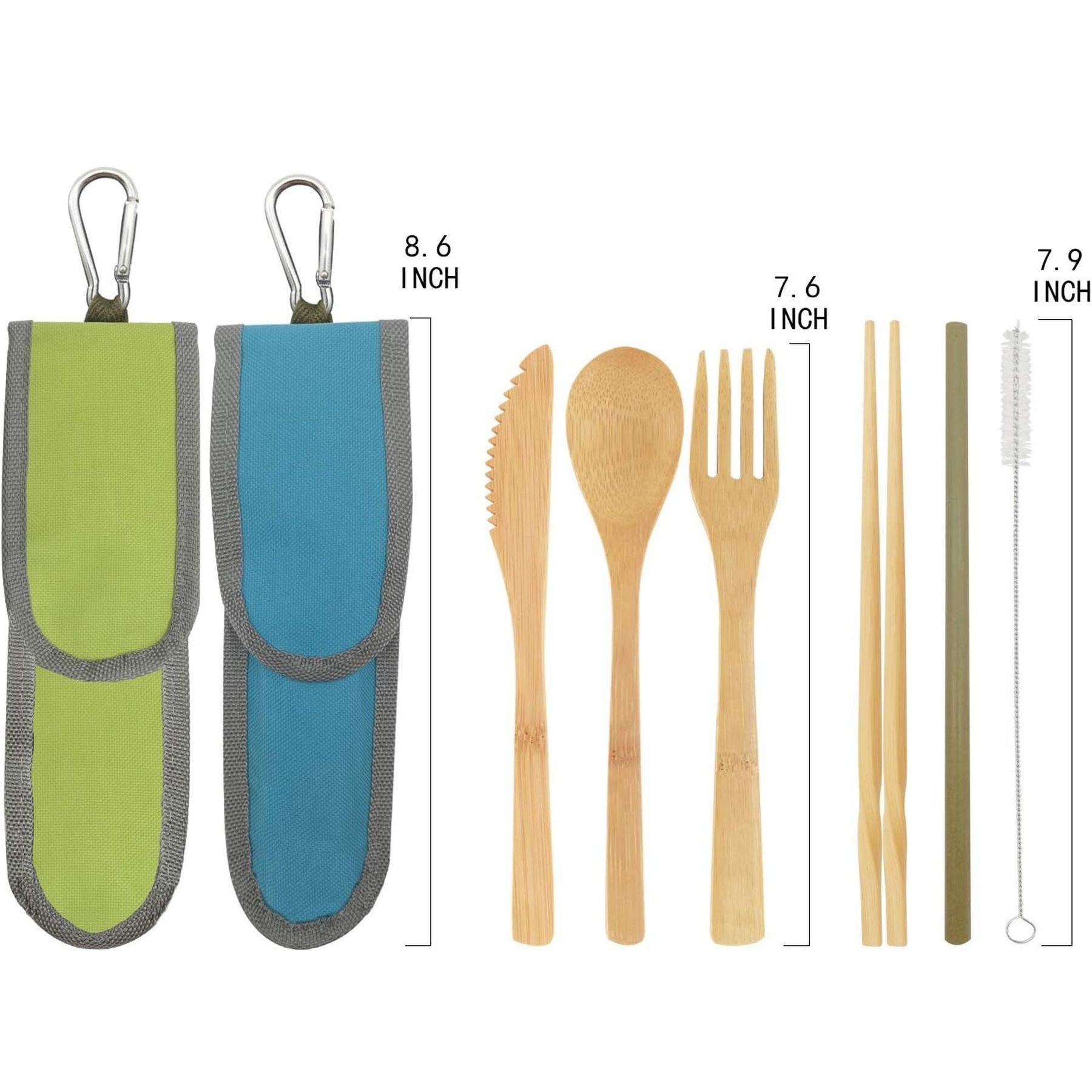 Travel Bamboo Cutlery Set Organic Utensils With Case 11