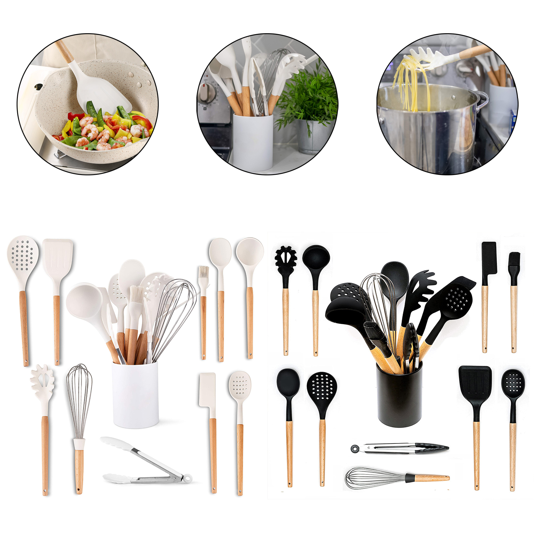 Kitchen Utensils Set with Holder - 11 Pc 3