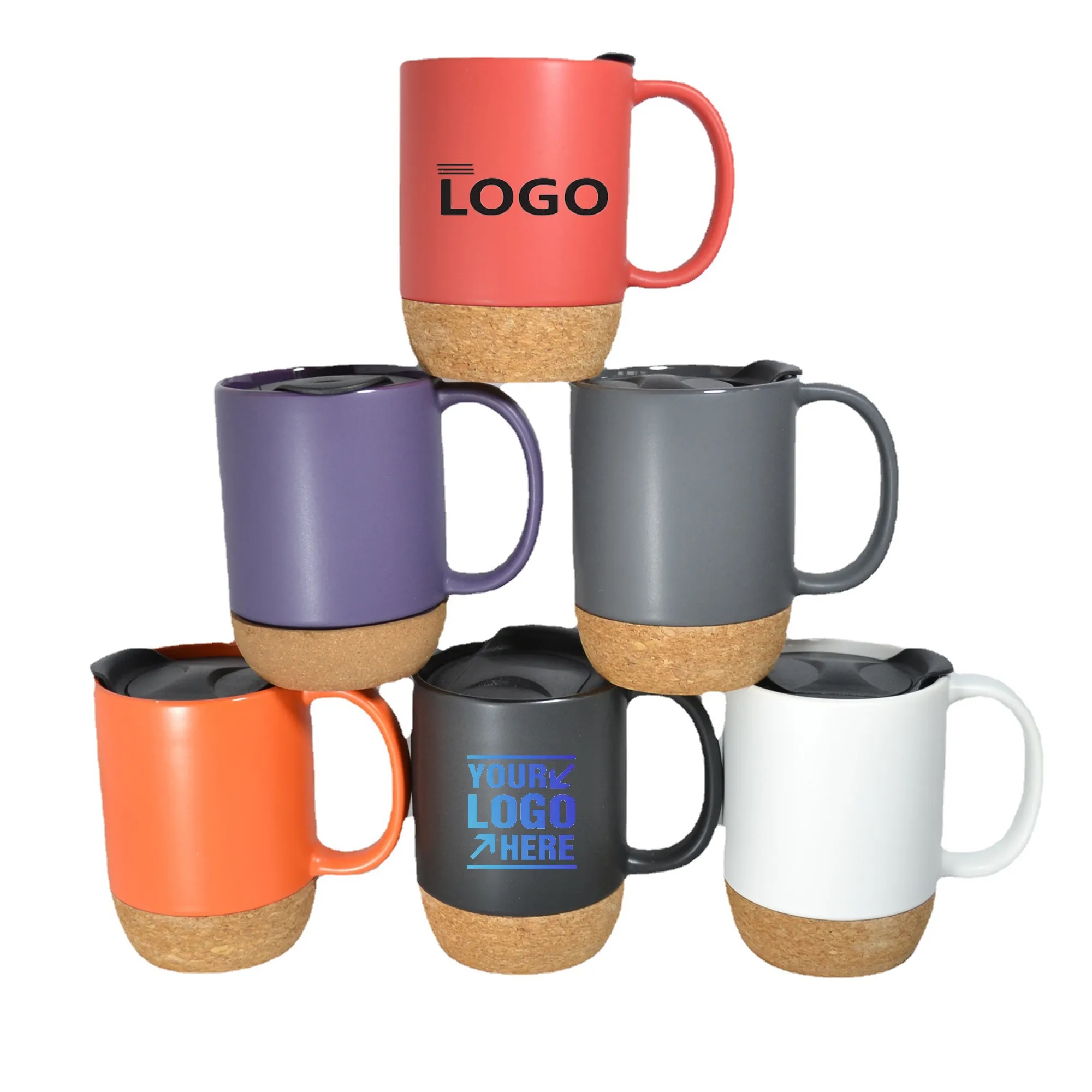 14 Oz Cork Bottom Ceramic Mug MOQ 50PCS 9