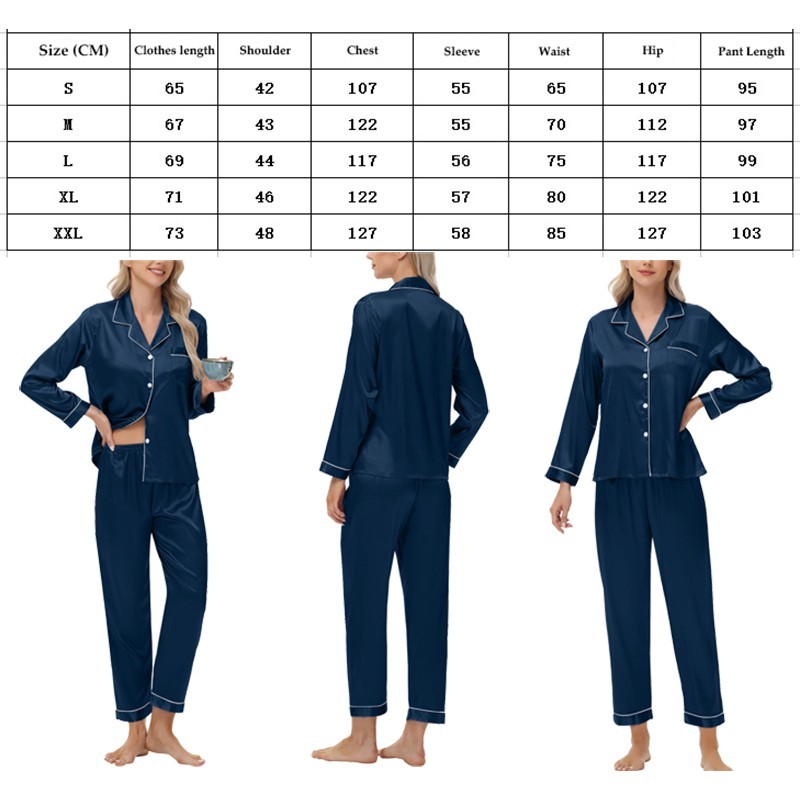 Women Satin Pajamas Set 2