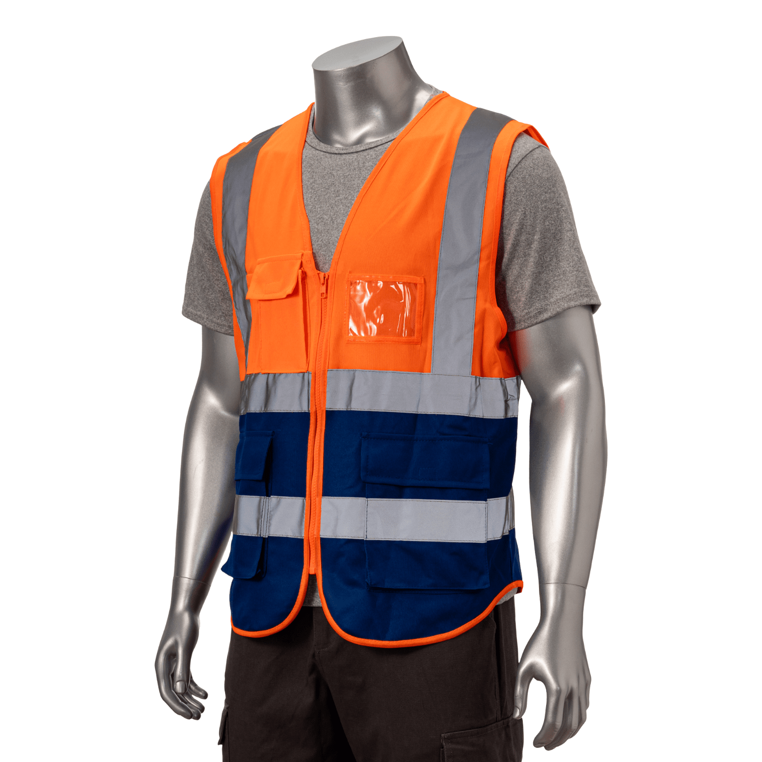 3.8oz. Knitted Class 2 Double Band Reflective Tape Safety Vest with 4 Pockets 1