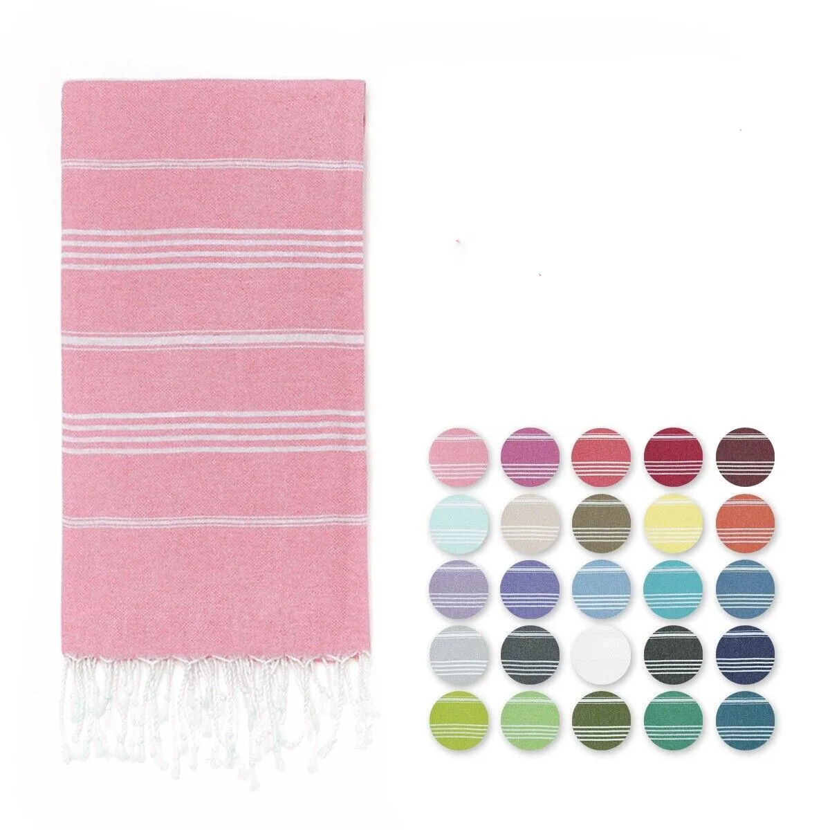 71" Striped Beach Towel With Fringe 6