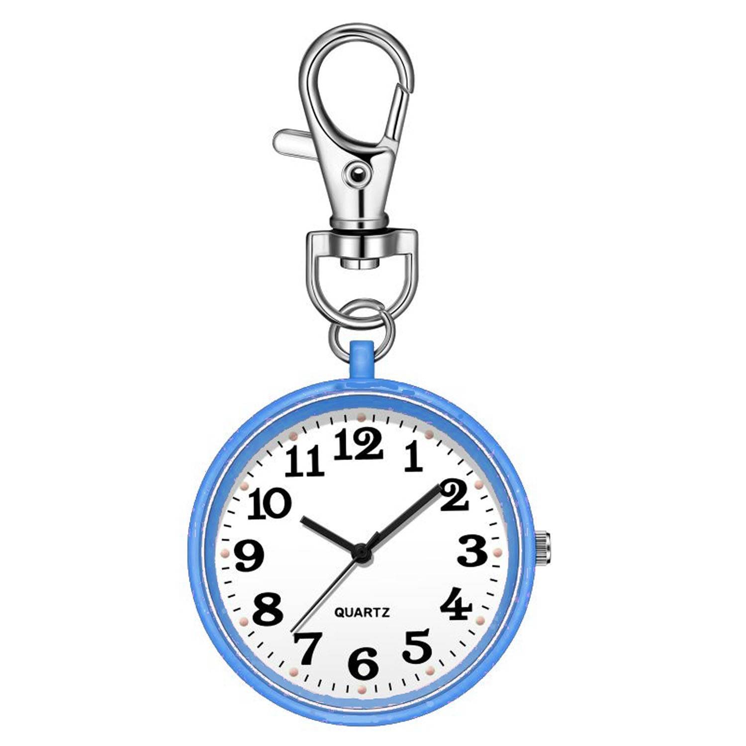 Hanging Round Quartz Nurse Pocket Watch w/ Key Buckle 9