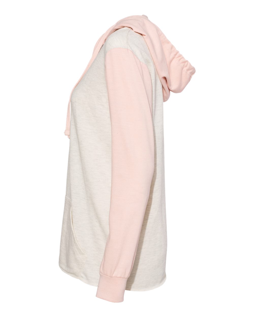 Women's French Terry Hooded Pullover with Colorblocked Sleeves - W20145 11