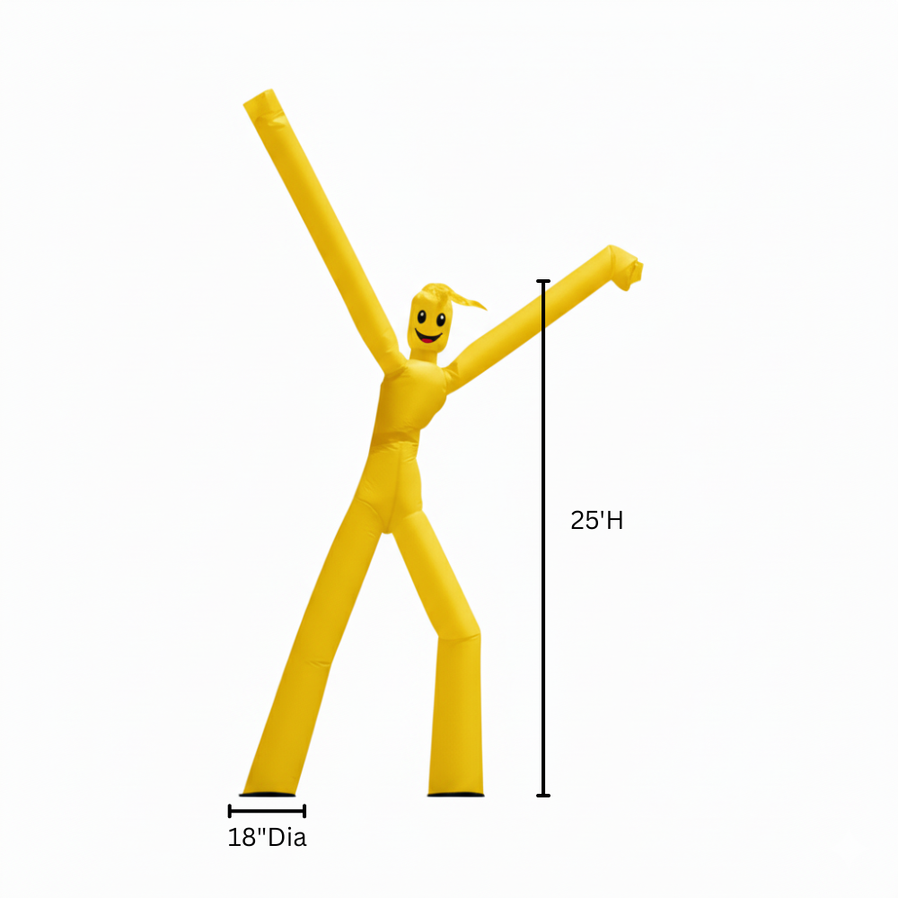 Wacky Man™ Double-Leg Inflatable, Yellow (PMS 116), 25' 5