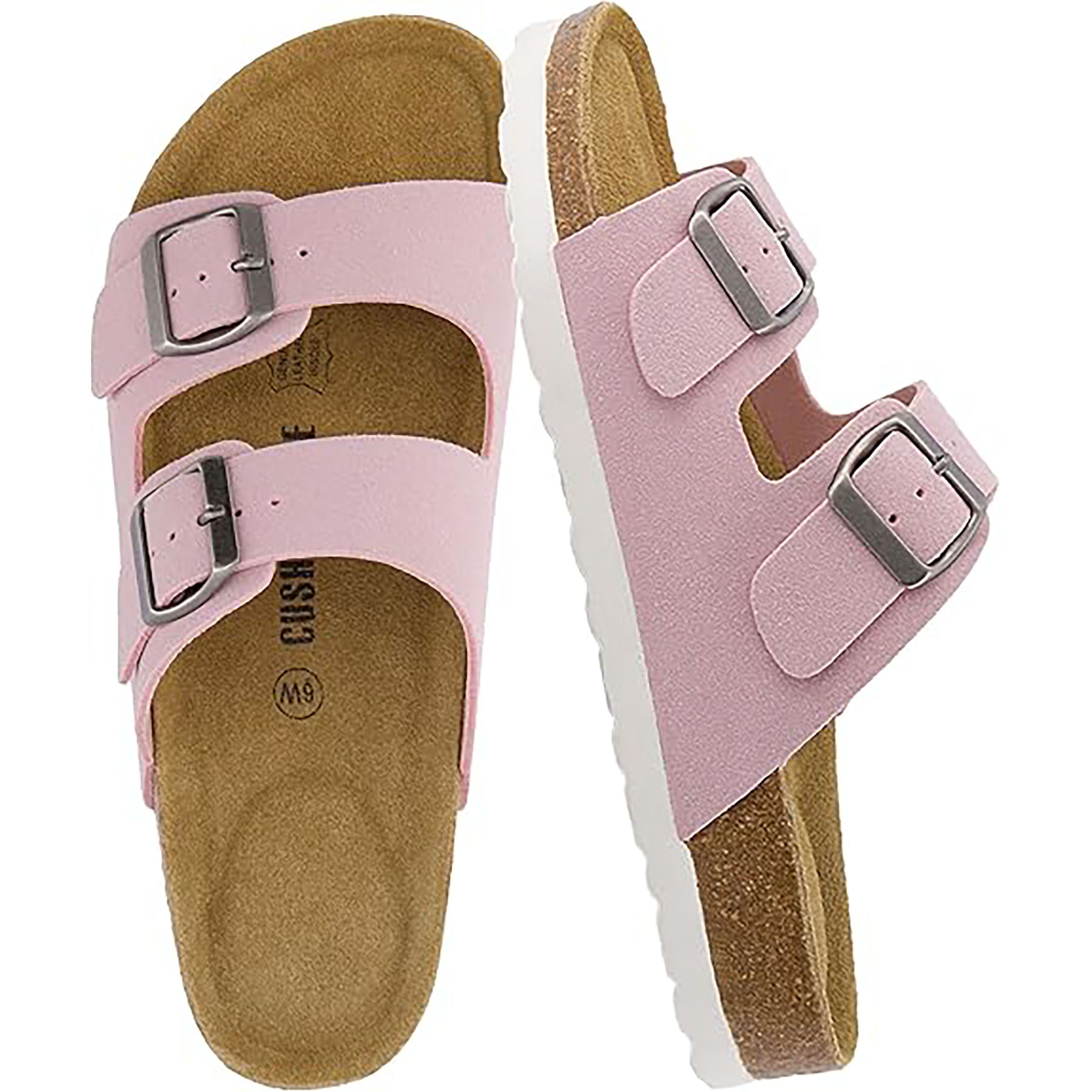 Button StyleSliding Design Soft Leather Shoe Bed Style Women Sandals 9