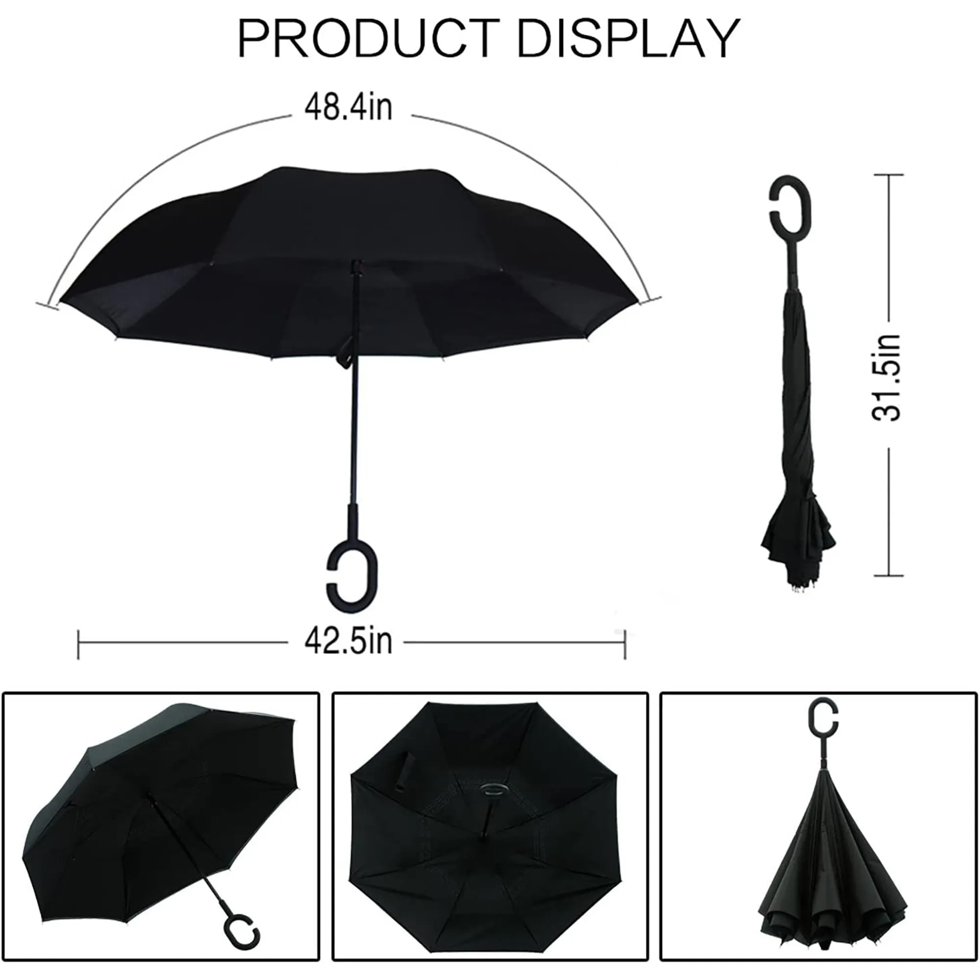 42.5" Arc Reversible Inverted Umbrella 5