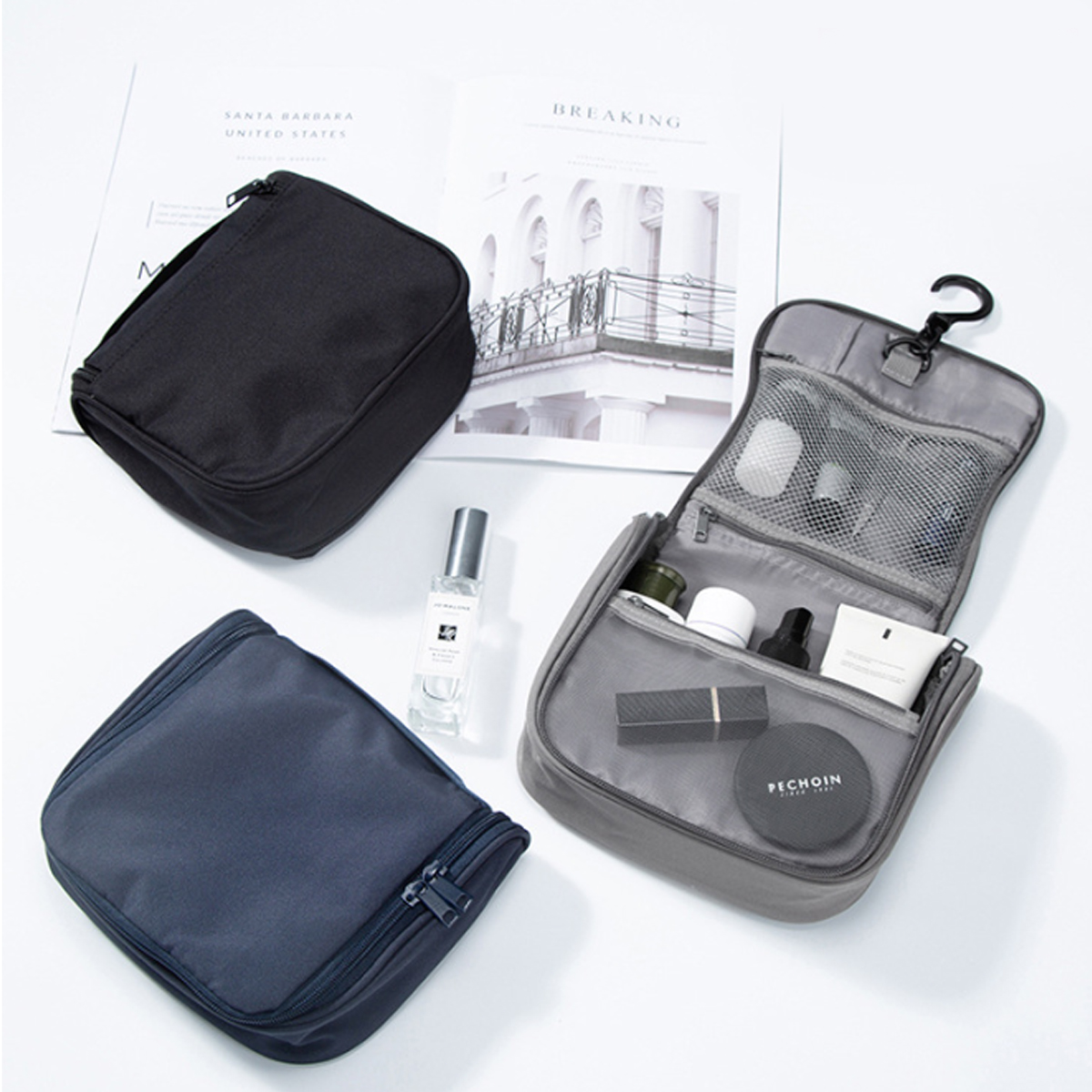 Customizable Hanging Travel Toiletry Bag with Hook 4