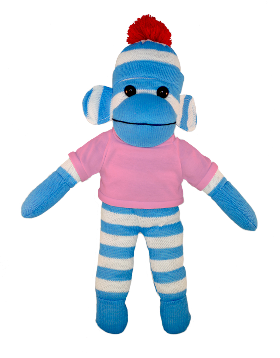 Blue Sock Monkey with Tee 4