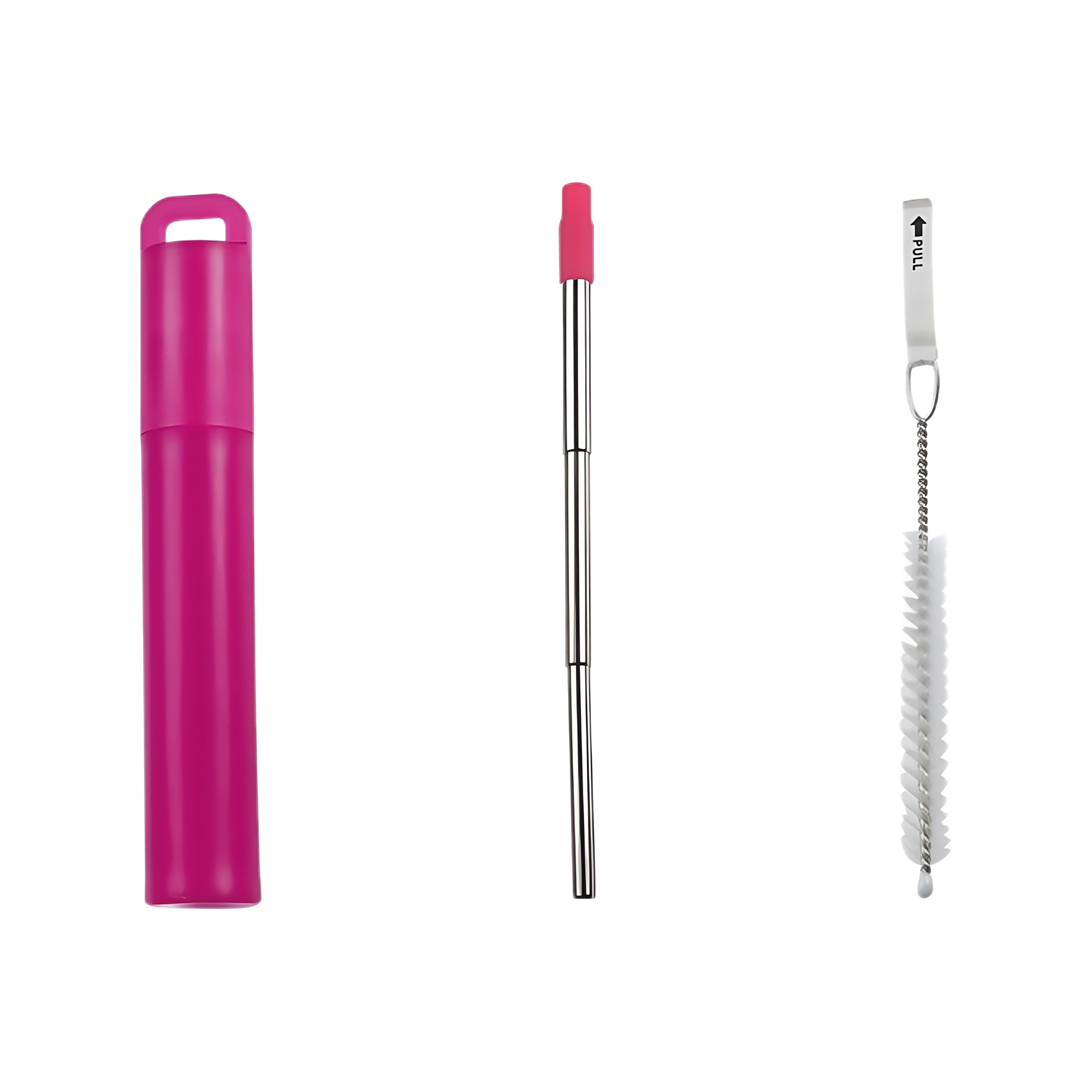 304 Stainless Steel Retractable Straw Set with Silicone Tips 4