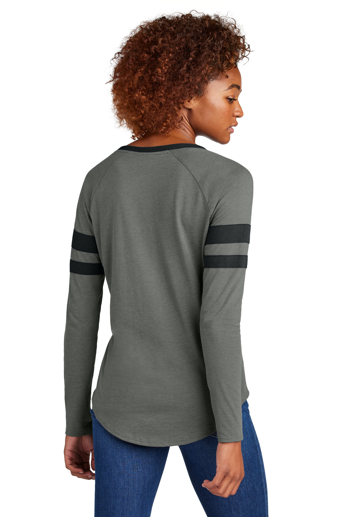 Sport-Tek Women's Halftime Stripe Long Sleeve V-Neck Tee LST6043 24