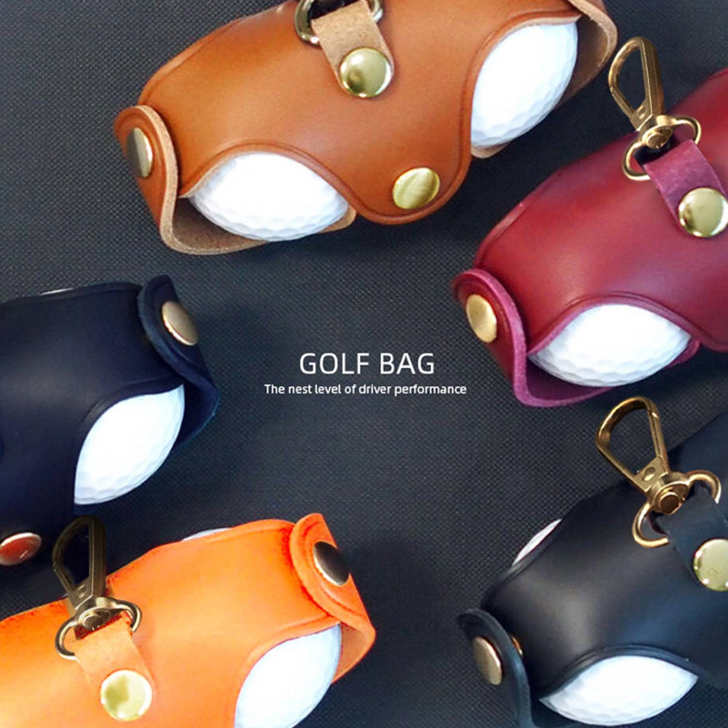 Leather Golf Ball Carrier Case 2