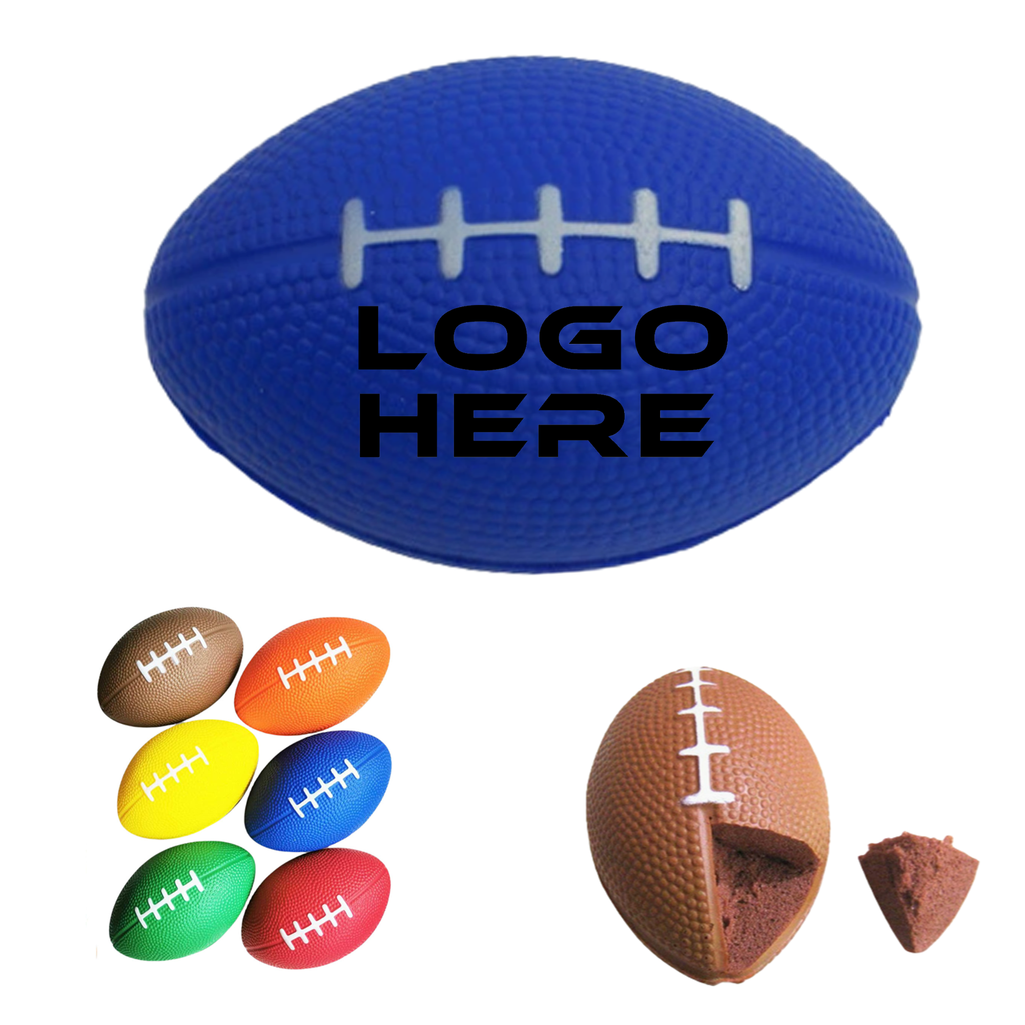 3.3" Mini Rugby Ball Squeezie Stress Reliever 1