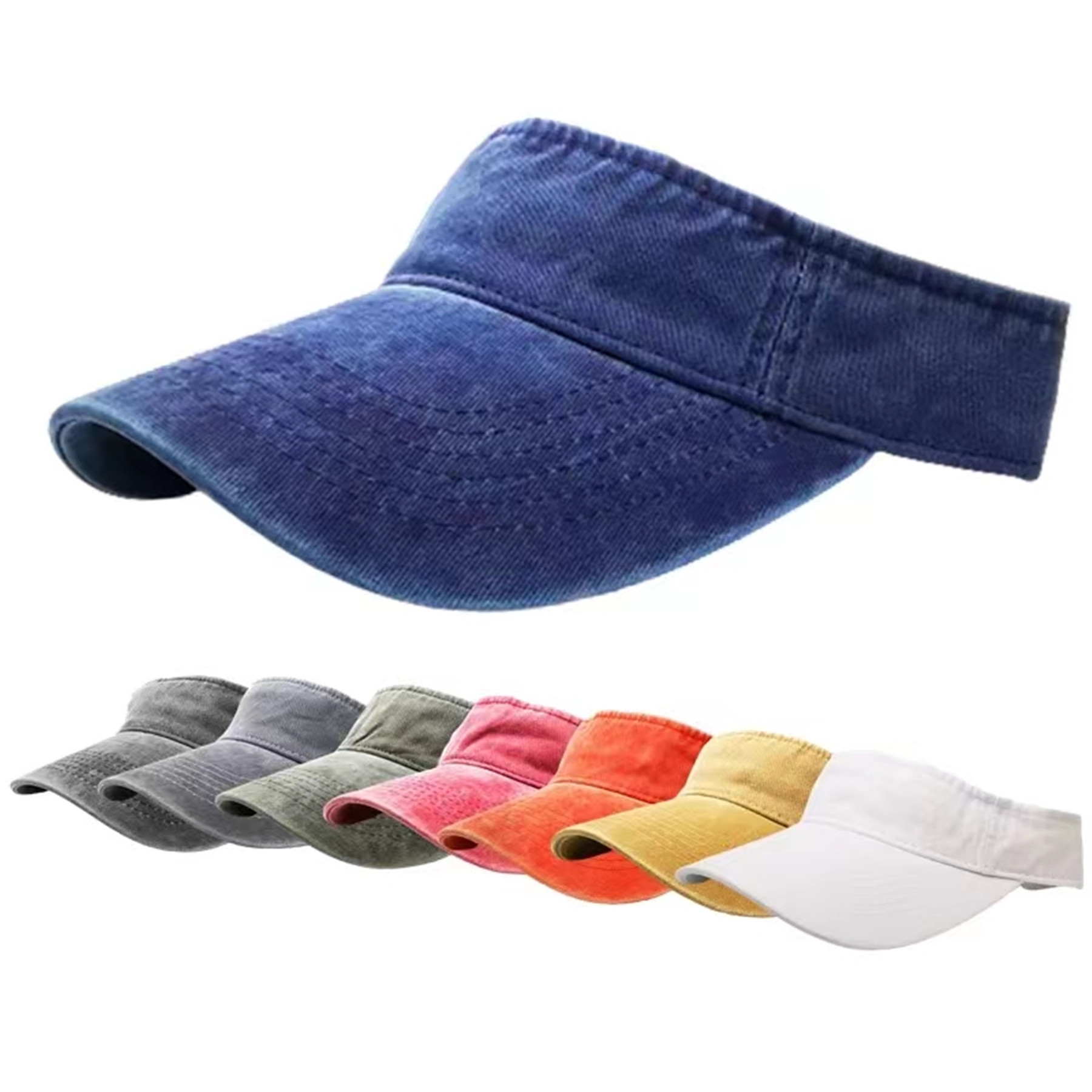 Washed Denim Empty Top Sun Hat 2