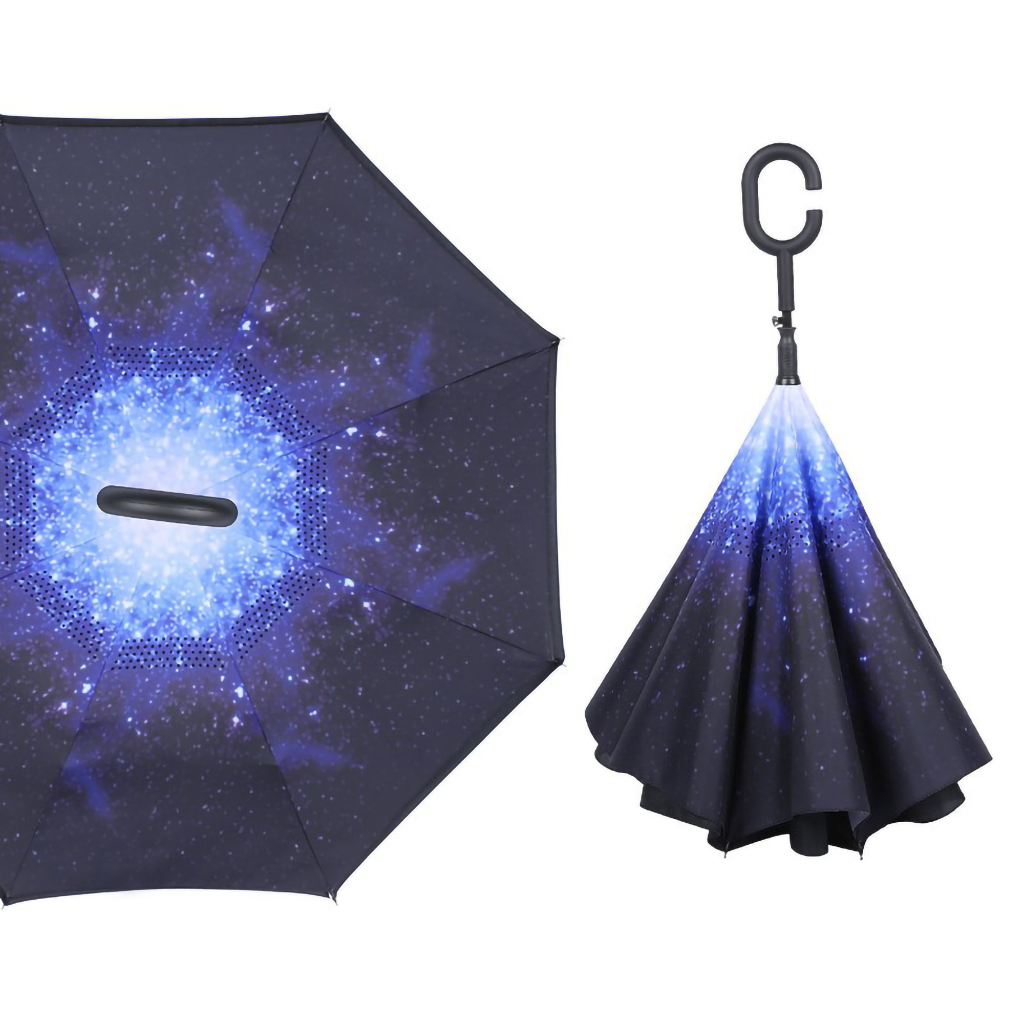Inverted Reverse Folding C-Shaped Handle Umbrella 2
