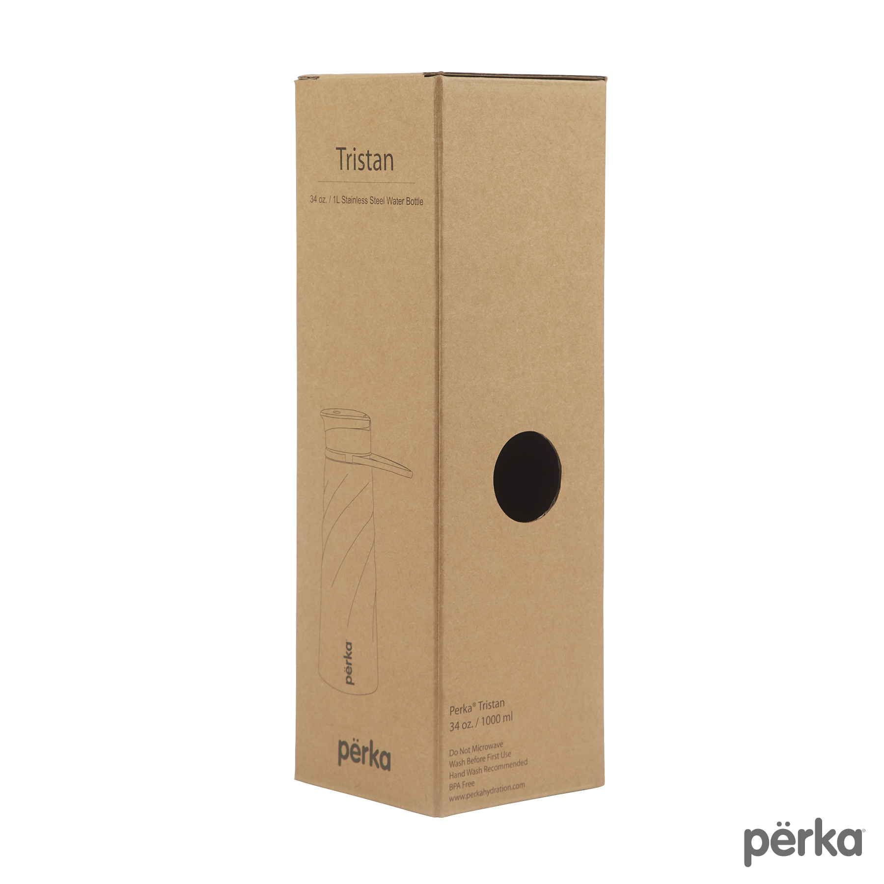 Perka® Tristan 34 oz./1L Single Wall Stainless Steel Sport Bottle 20