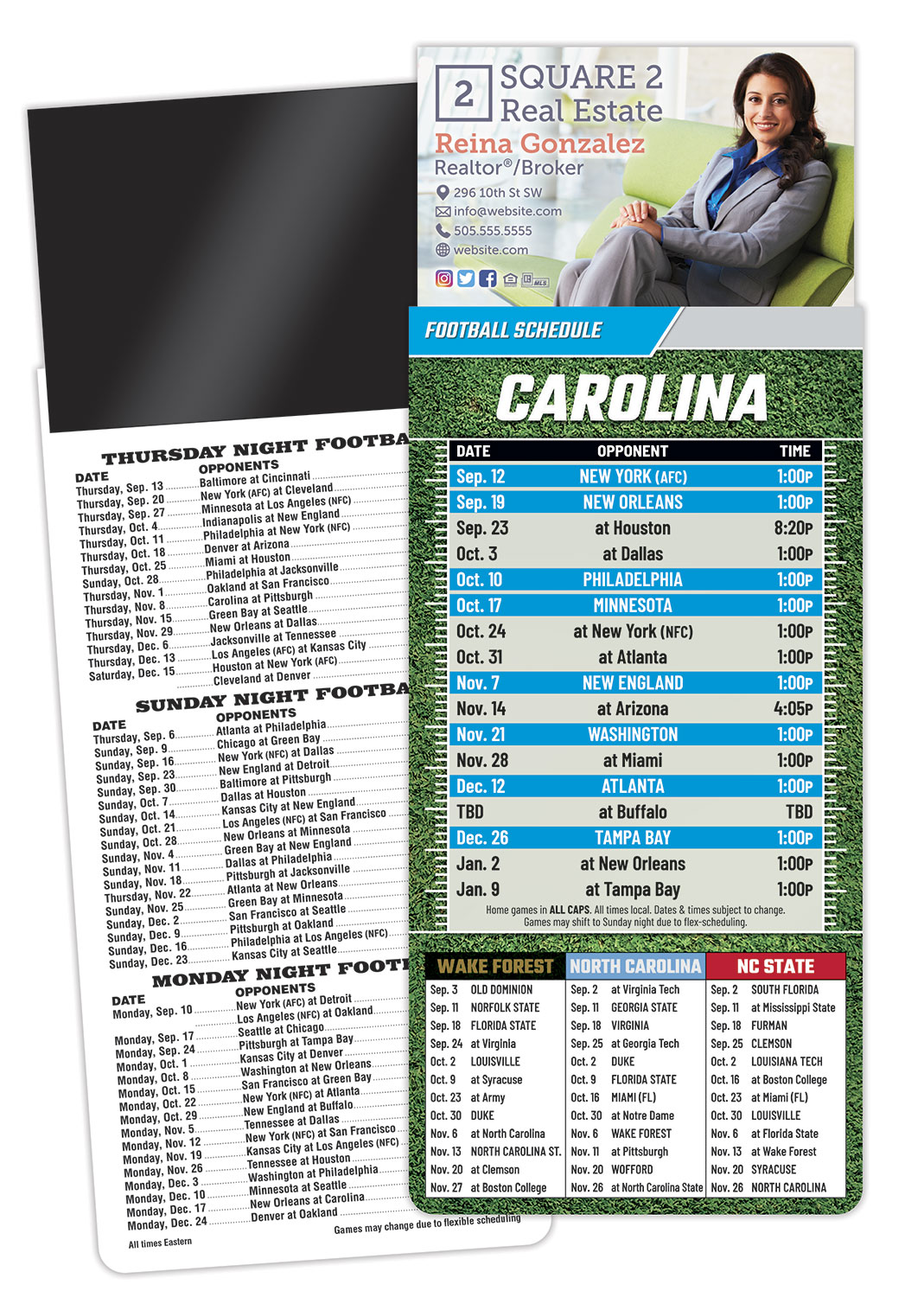 Magna-Card Business Card Magnet Football Schedules (3.5x9) 1
