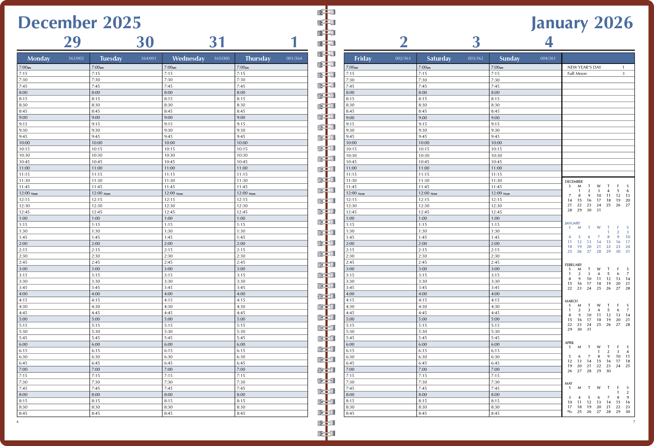 Triumph® Calendars Weekly Time Manager 17