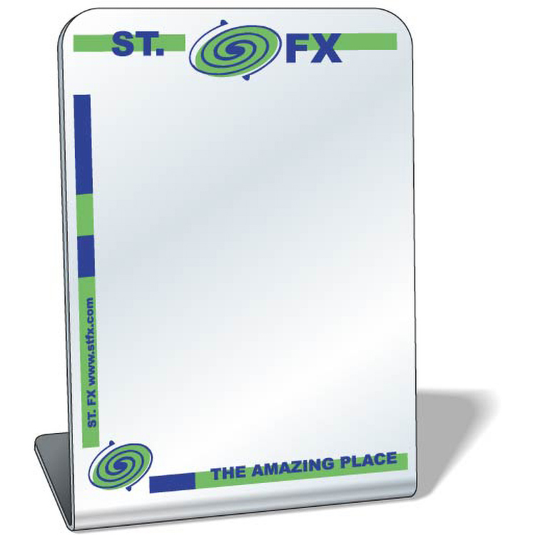 Free-Standing Acrylic Plastic Mirror, 3"x3.9" Rectangle, Spot Colours