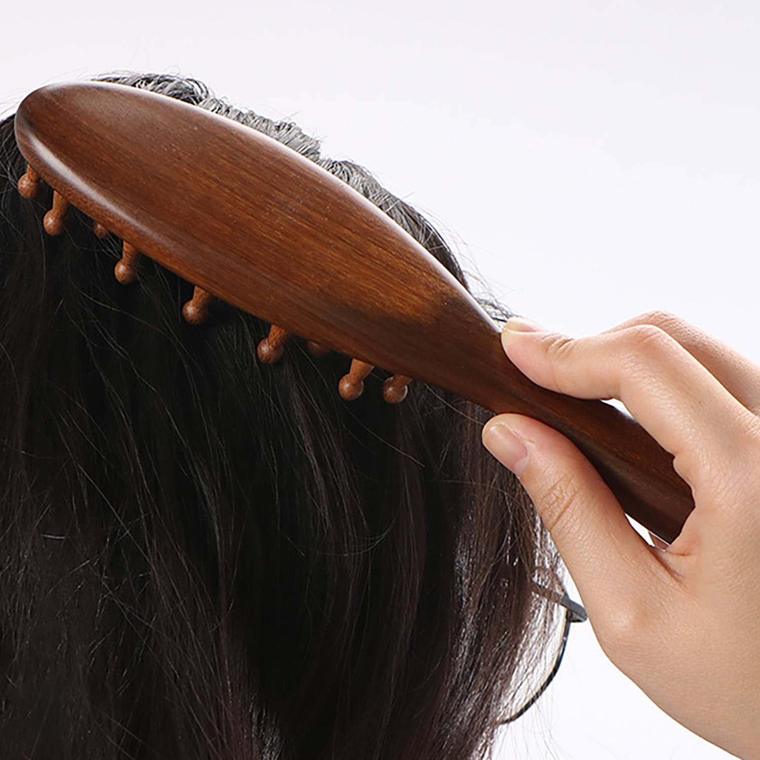 Natural Sandalwood Massage Comb W/ 22 Round-Head Teeth 4