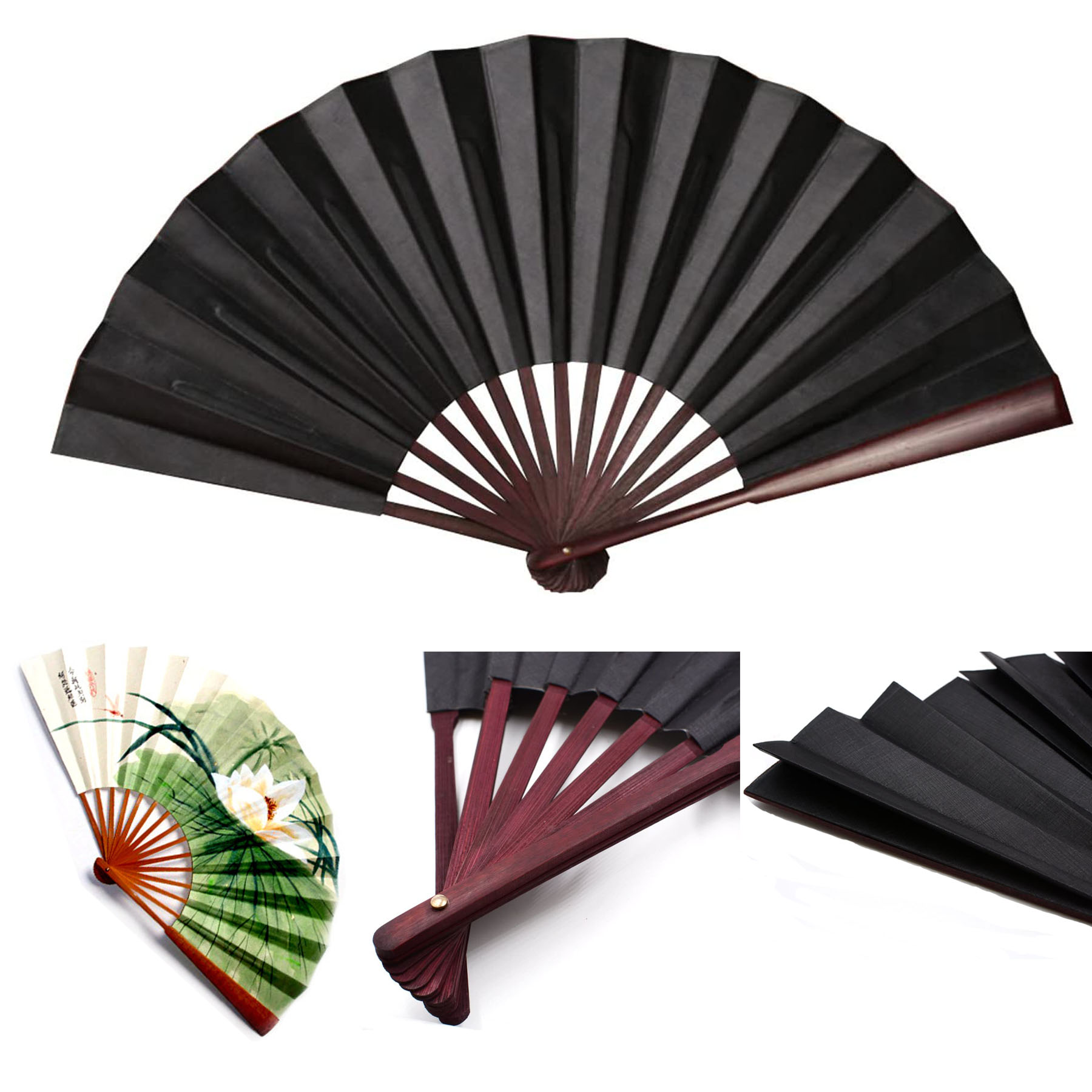 Handheld Folding Fan for Women/Men (10 3/8") 1